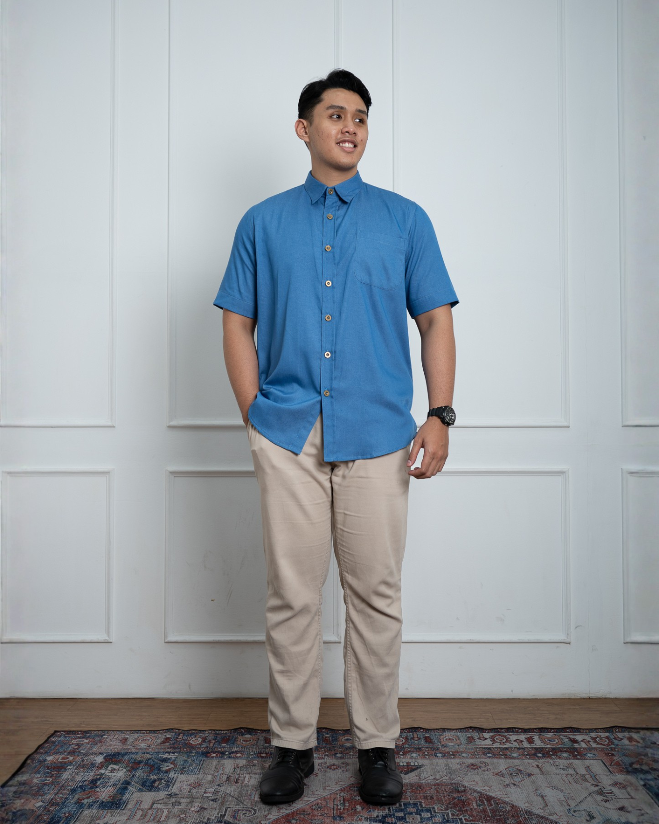 Evolvere - KAI Shirt Kemeja Denim Dewasa Lengan Pendek