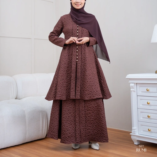 Image of Evolvere - Rumi Setelan Kebaya Motif Flora Tunik dan Stelan Baju Kurung BOLD