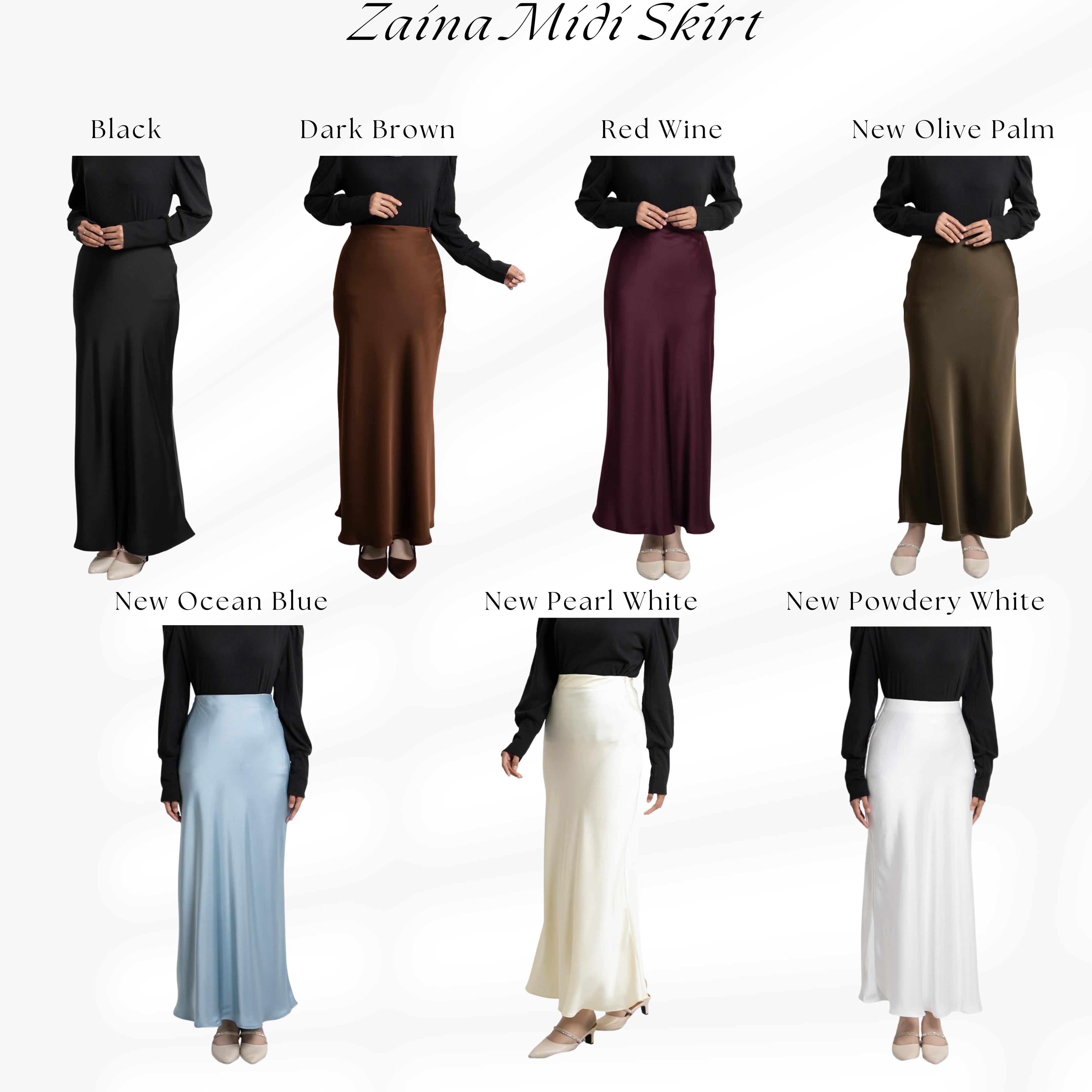 Evolvere - Zaina Midi Skirt Rok Silk Model Mermaid