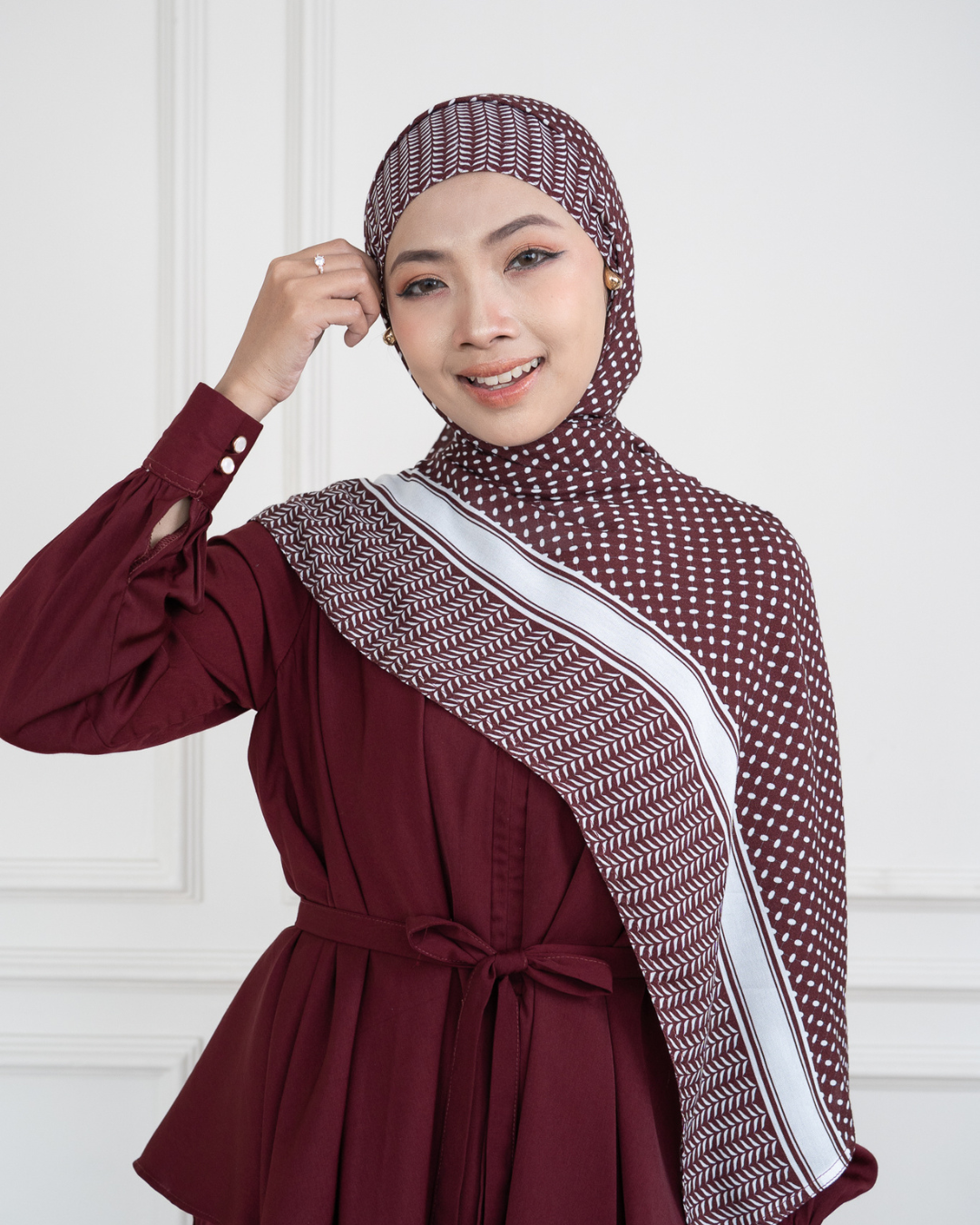 Evolvere - Noora Scarf Pashmina Hijab Motif Viscose Printing Keffiyeh