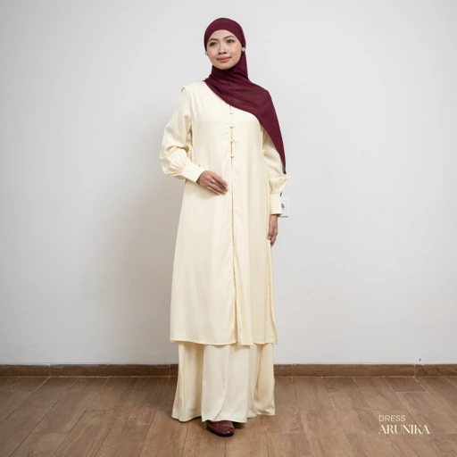 Image of Evolvere - Arunika Dress Muslim Gamis Wanita Simple Polos