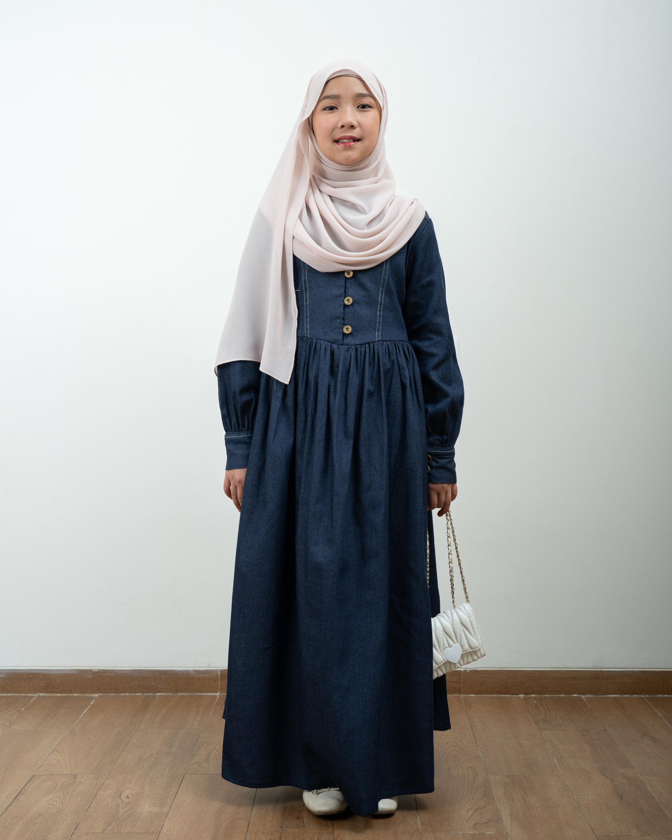Evolvere - Hazel Kids Denim Dress Anak Perempuan Untuk Lebaran