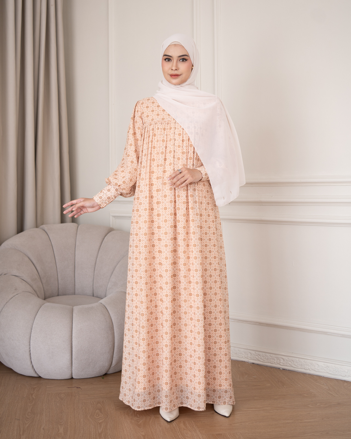Evolvere - Rania Dress Motif Gamis Lebaran Friendly ( Dress Saja )