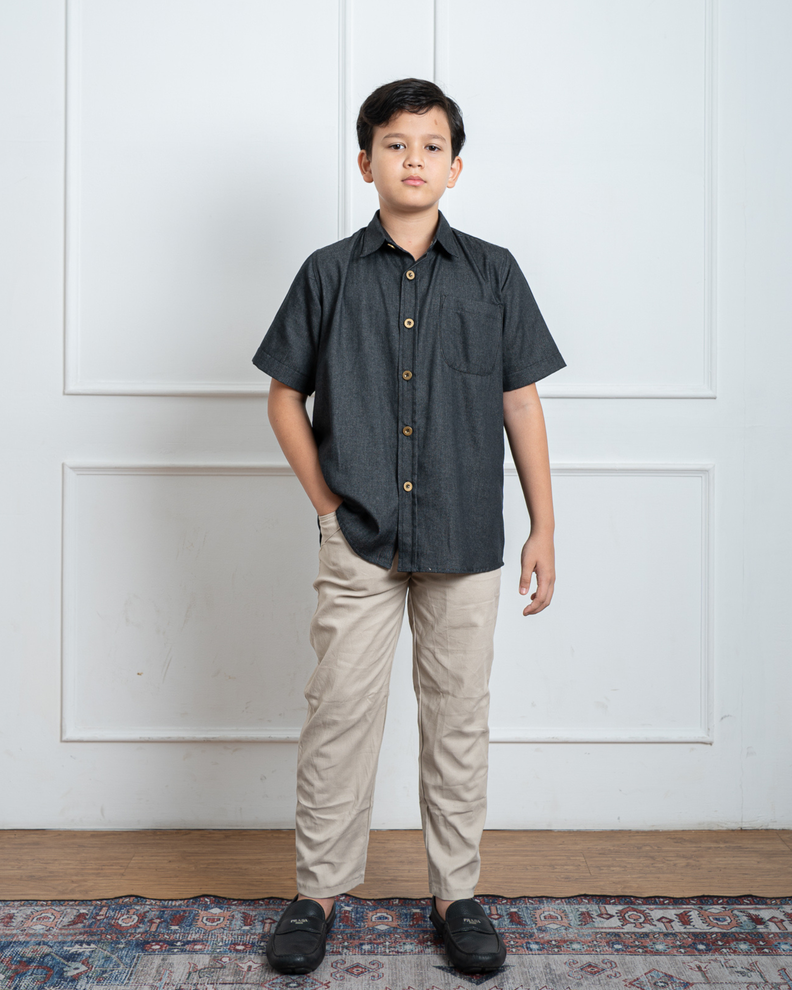 Evolvere - KAI Shirt Kemeja Denim Anak Lengan Pendek