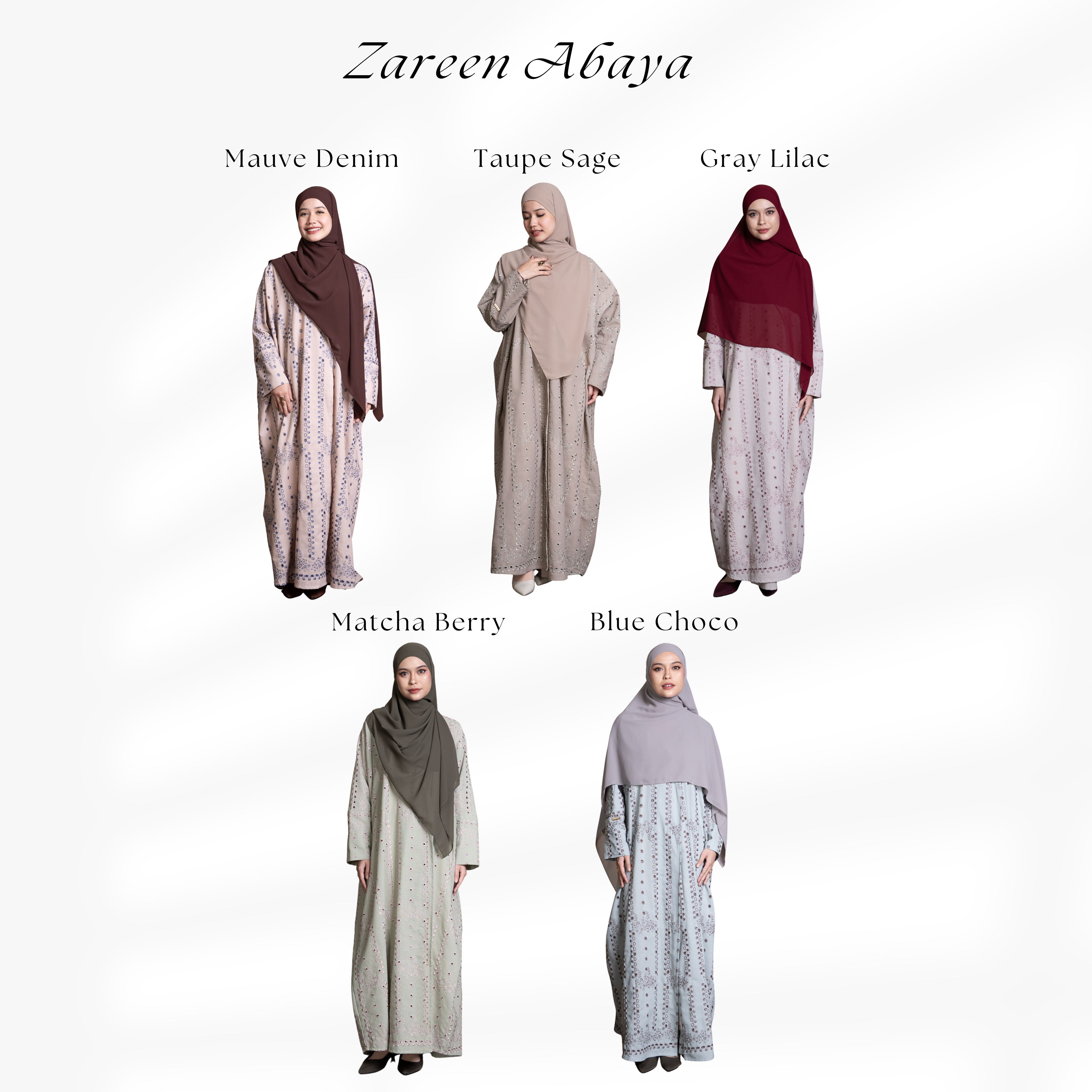 Evolvere - ZAREEN Abaya Outer Motif Bordir Bunga