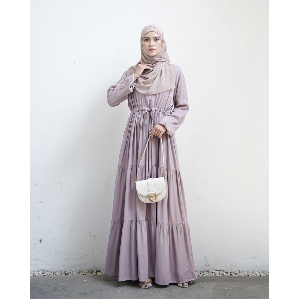 Miza Label - Haifa Dress Rayon Fashion Muslim Gamis Wanita Polos Busui Friendly All Size