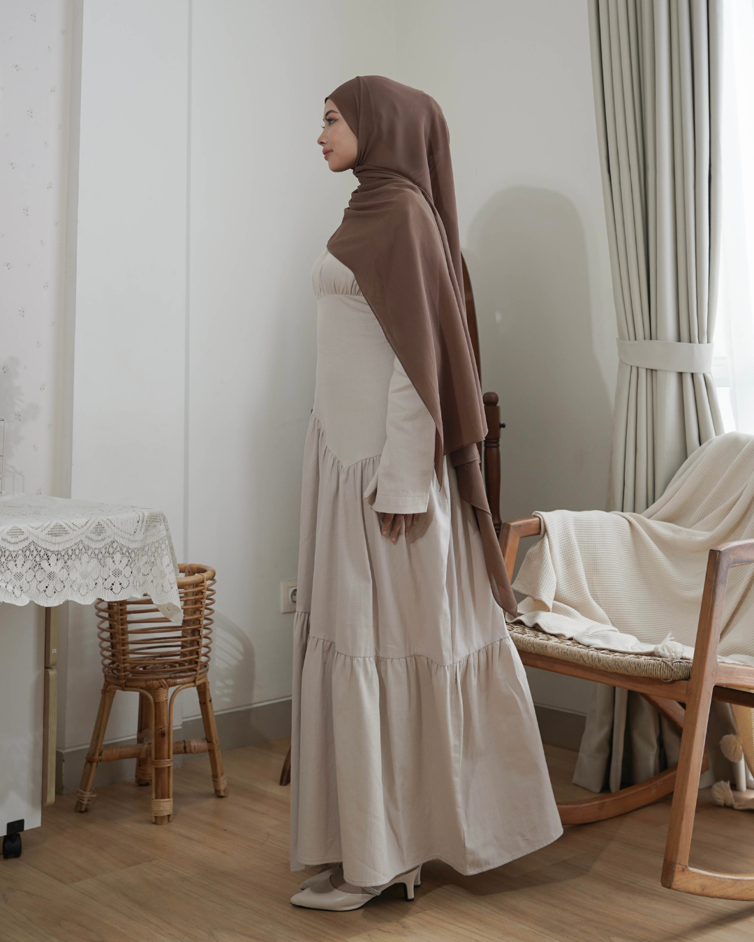 Evolvere - Rosella Dress Gamis Simple Kekinian Baju Lebaran Elegant
