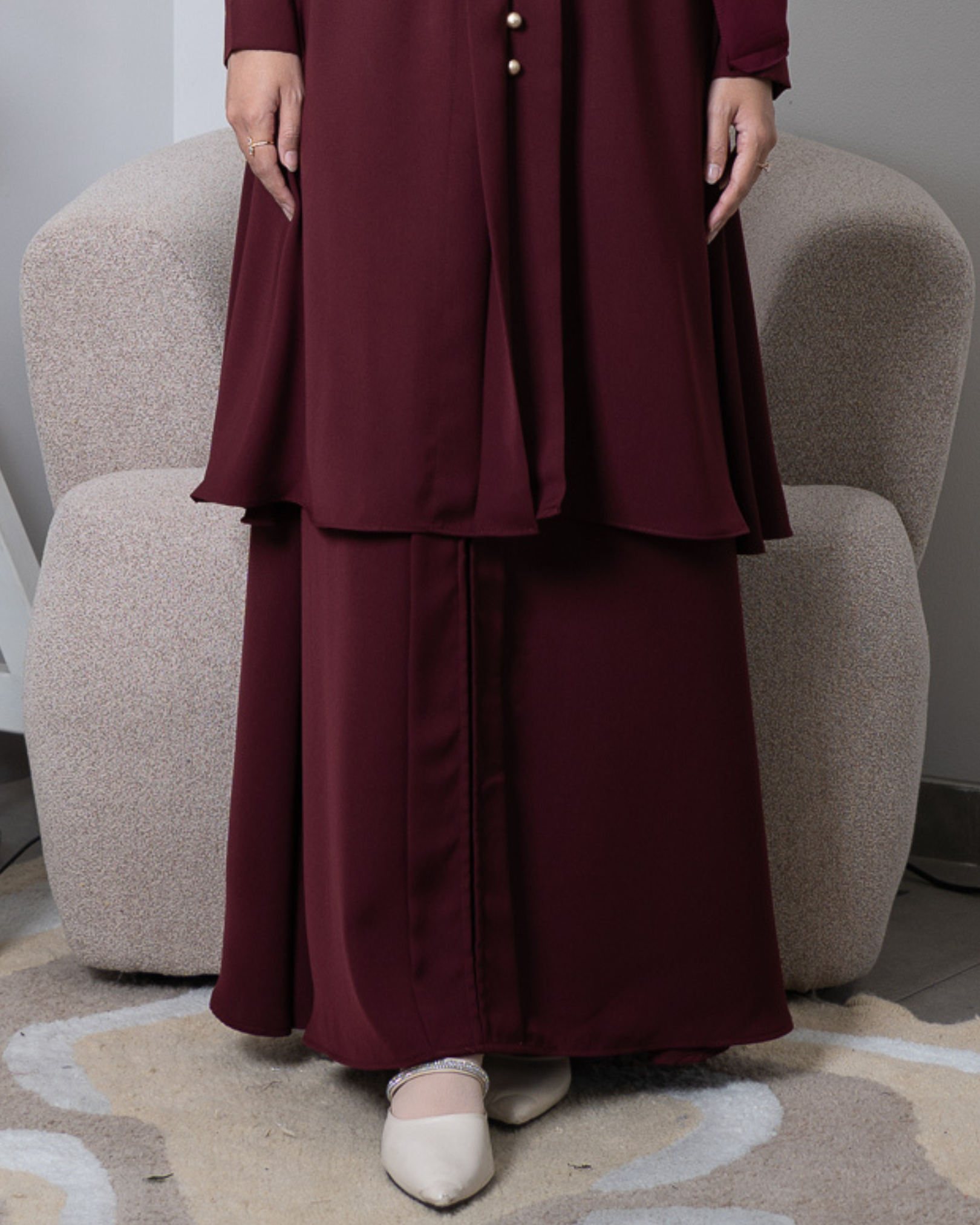 Evolvere - Lily Rok/ROK SAJA/BAWAHAN SAJA/Rok Kebaya Polos Malay Bawahan Muslim Wanita