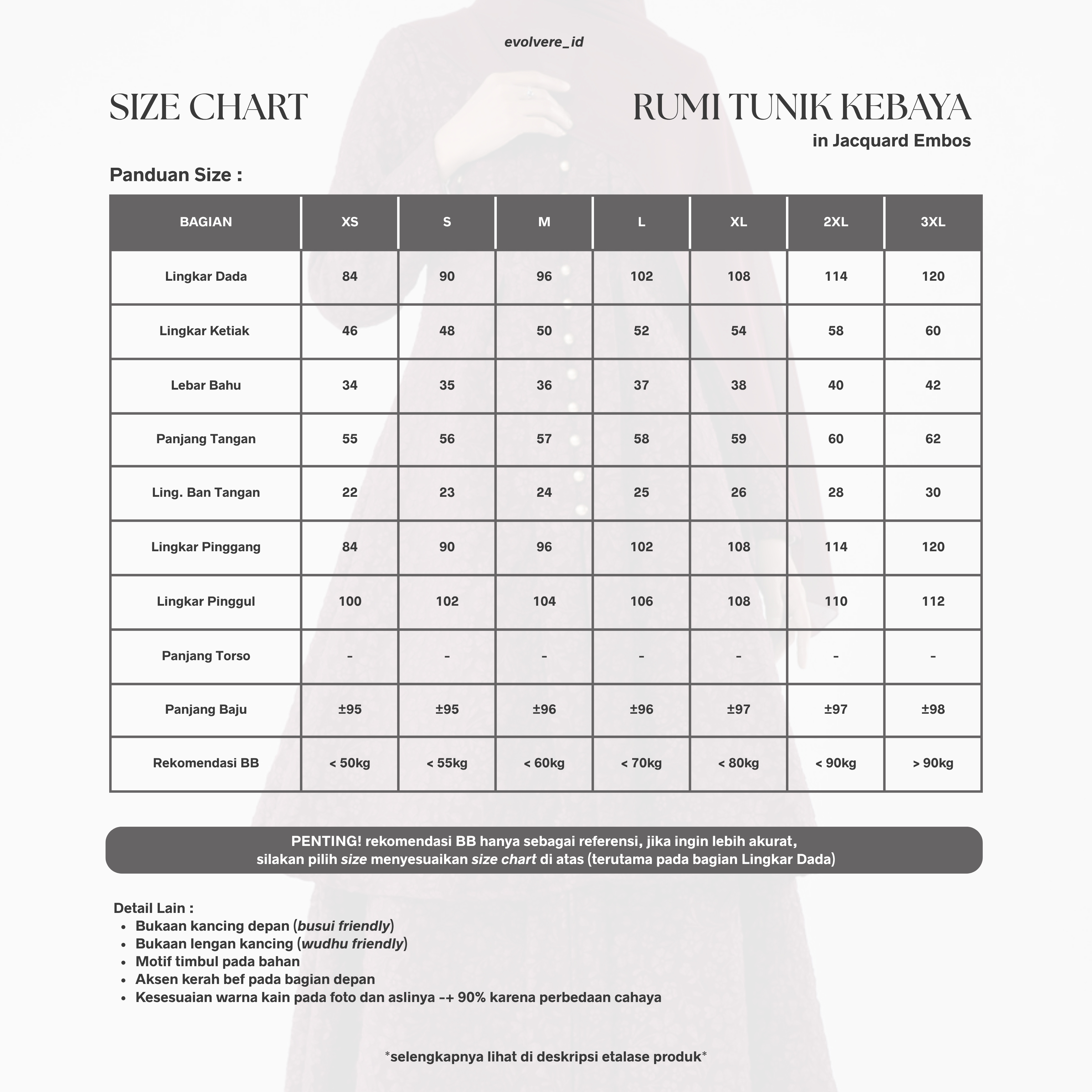 Evolvere - Rumi Kebaya Tunik Modern Premium ( Tunik Saja ) BOLD
