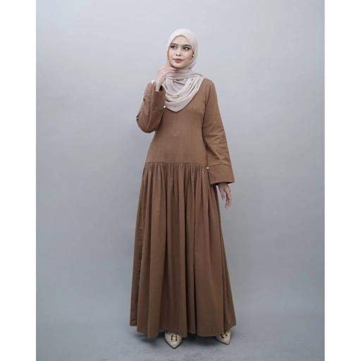 Image of Evolvere-Arum Dress Linen Simple Elegant