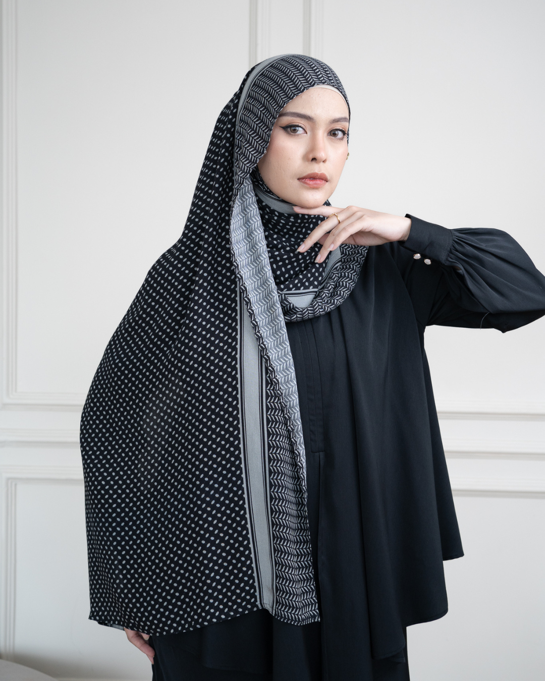 Evolvere - Noora Scarf Pashmina Hijab Motif Viscose Printing Keffiyeh