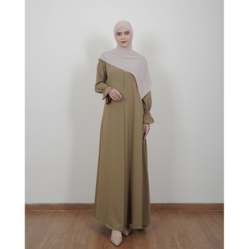 Evolvere - Airin Dress Shine Lux Fashion Gamis Muslim Wanita Busui Friendly (A)