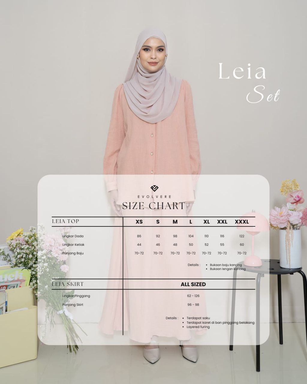 Evolvere - Leia One Set Katun Foam Korea Style New Color