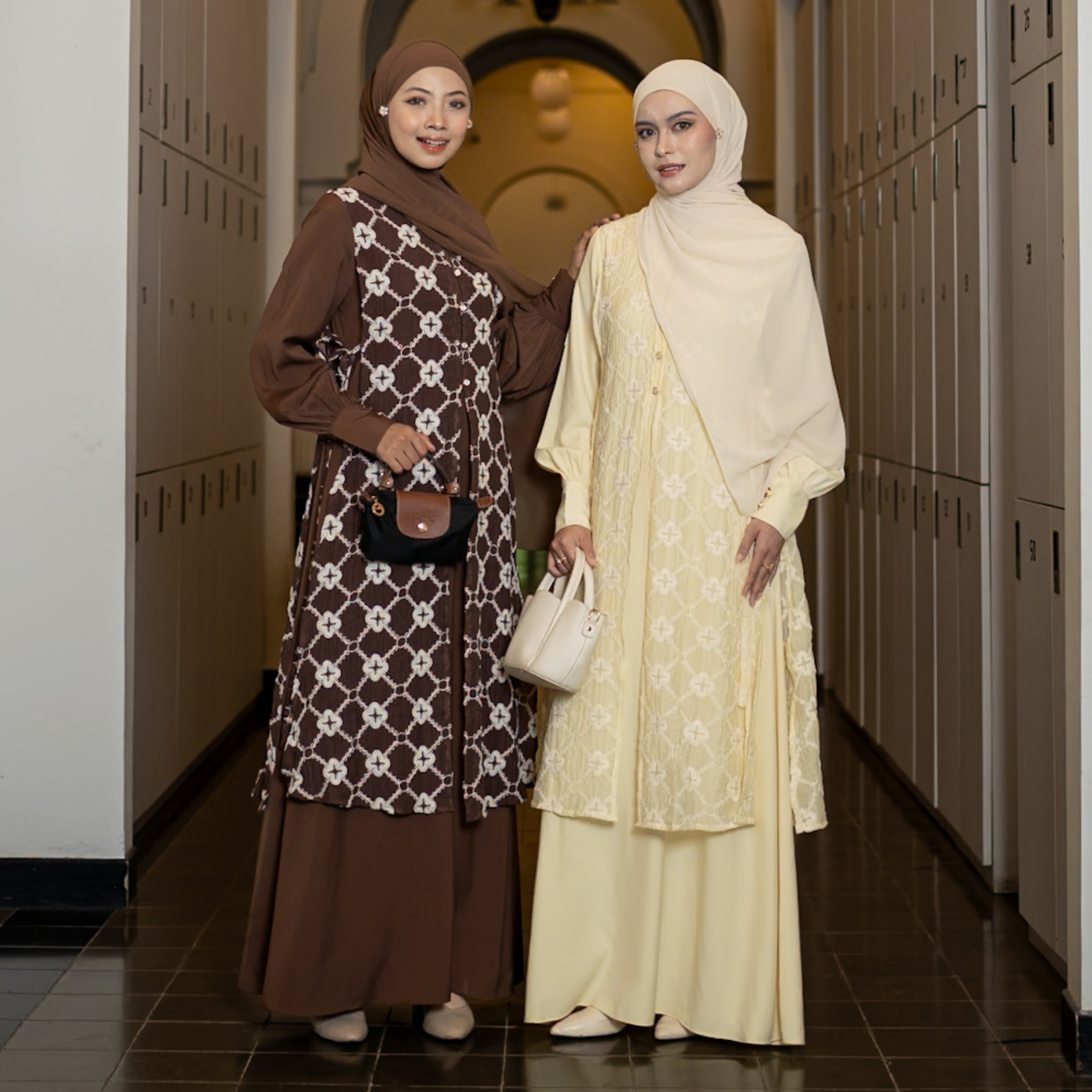 Evolvere - Laras Dress Motif Flora / Clo Gamis Rompi Lebaran Gamis Melayu