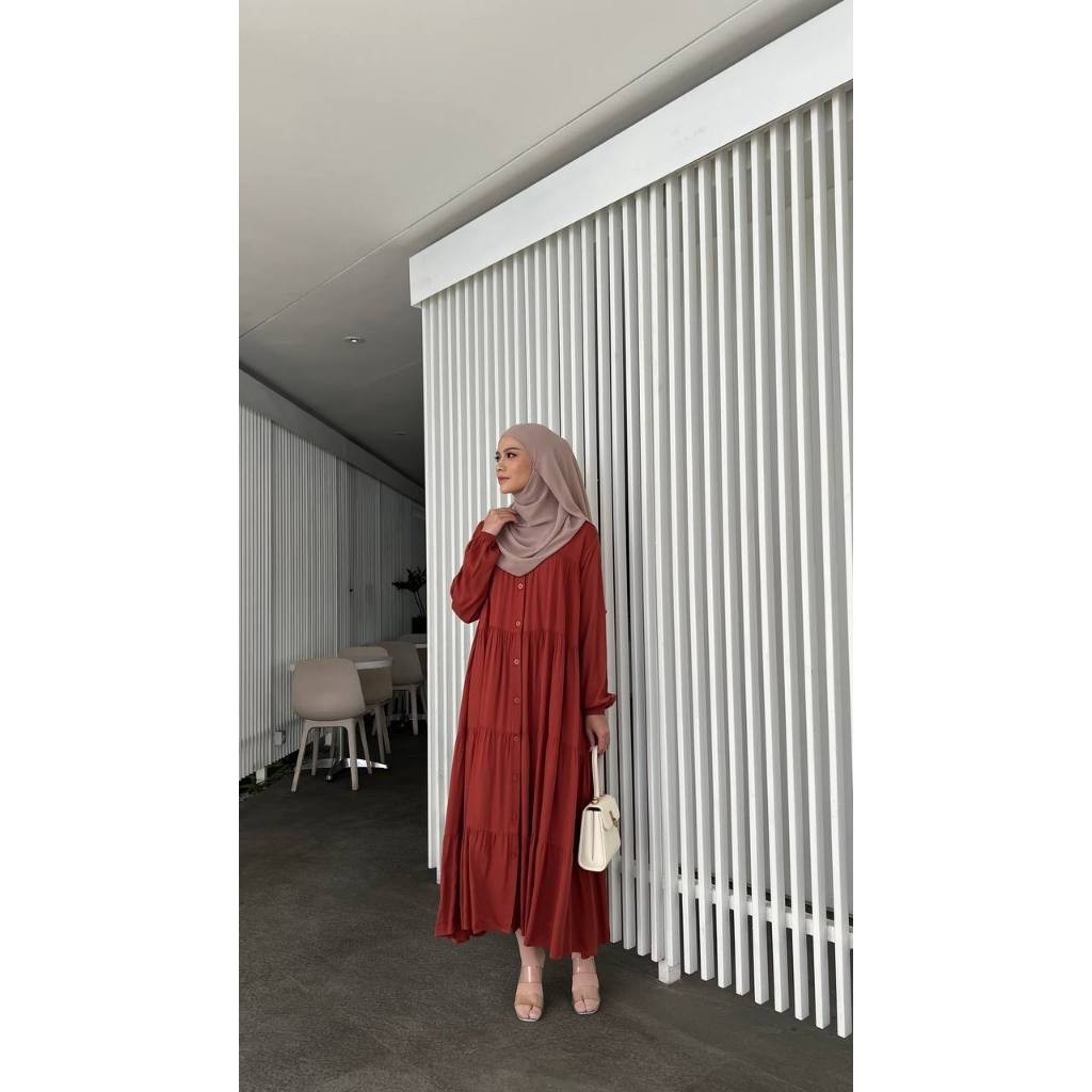 Miza Label - Saiqa Dress Rayon Fashion Muslim Gamis Wanita Polos Busui Friendly All Size