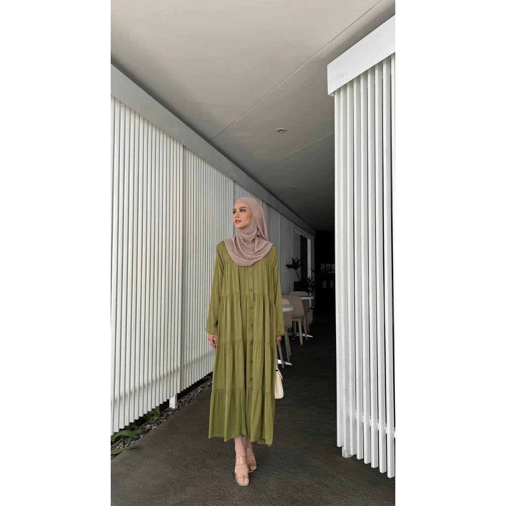 Miza Label - Saiqa Dress Rayon Fashion Muslim Gamis Wanita Polos Busui Friendly All Size