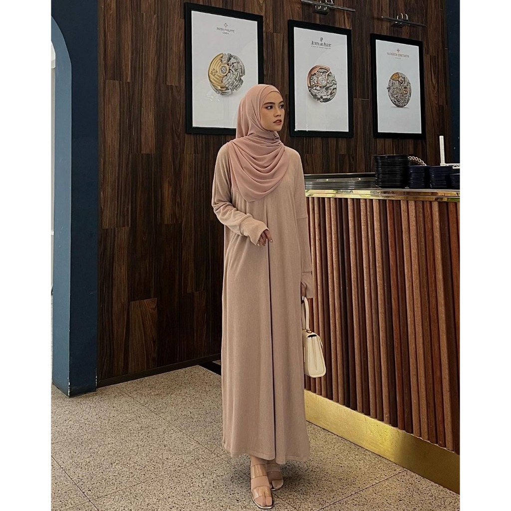 Maheera Knit Dress Pakaian Muslim Wanita Abaya