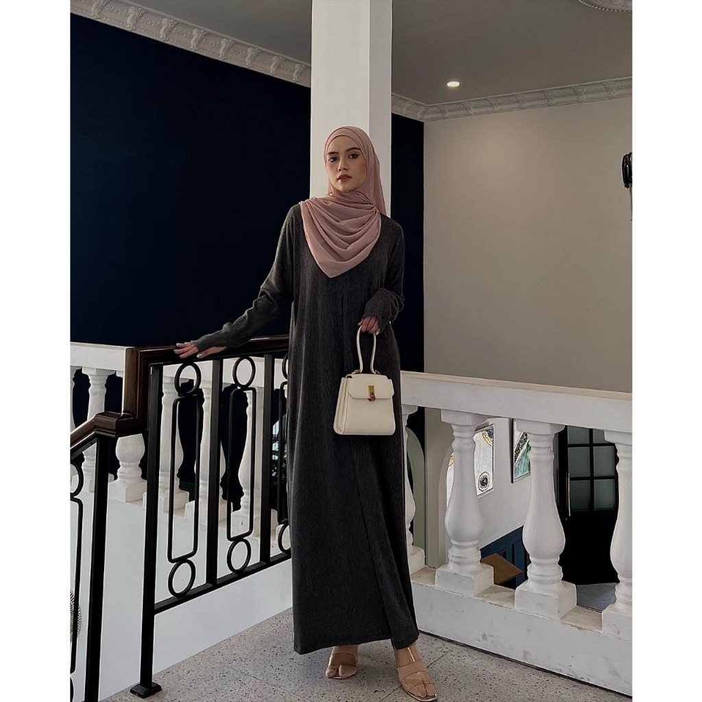 Maheera Knit Dress Pakaian Muslim Wanita Abaya