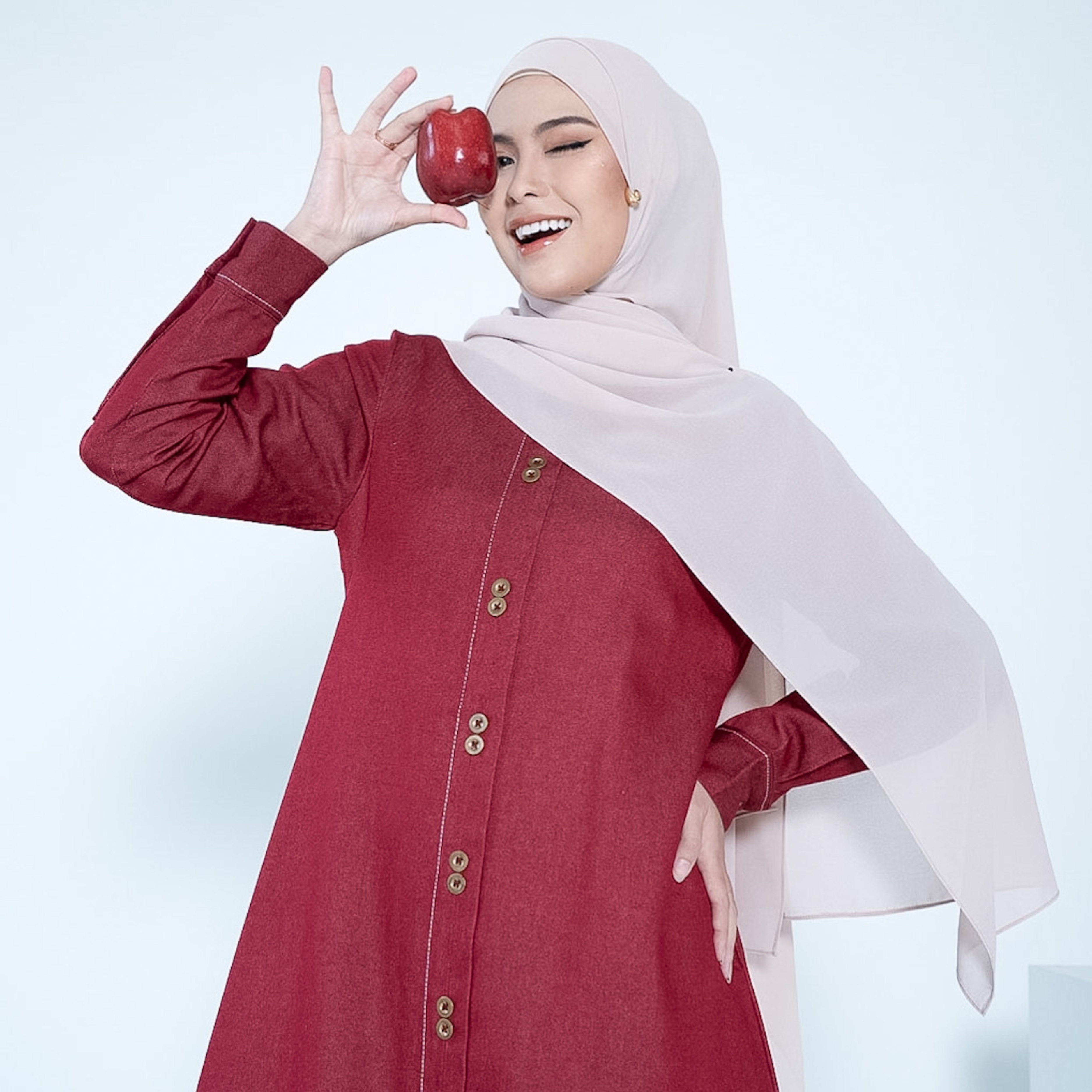 Evolvere - Hawwa Denim Dress Gamis Muslim Kekinikinian