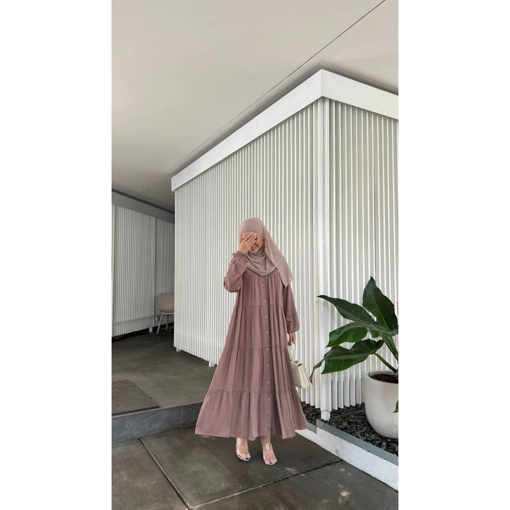 Miza Label - Saiqa Dress Rayon Fashion Muslim Gamis Wanita Polos Busui Friendly All Size