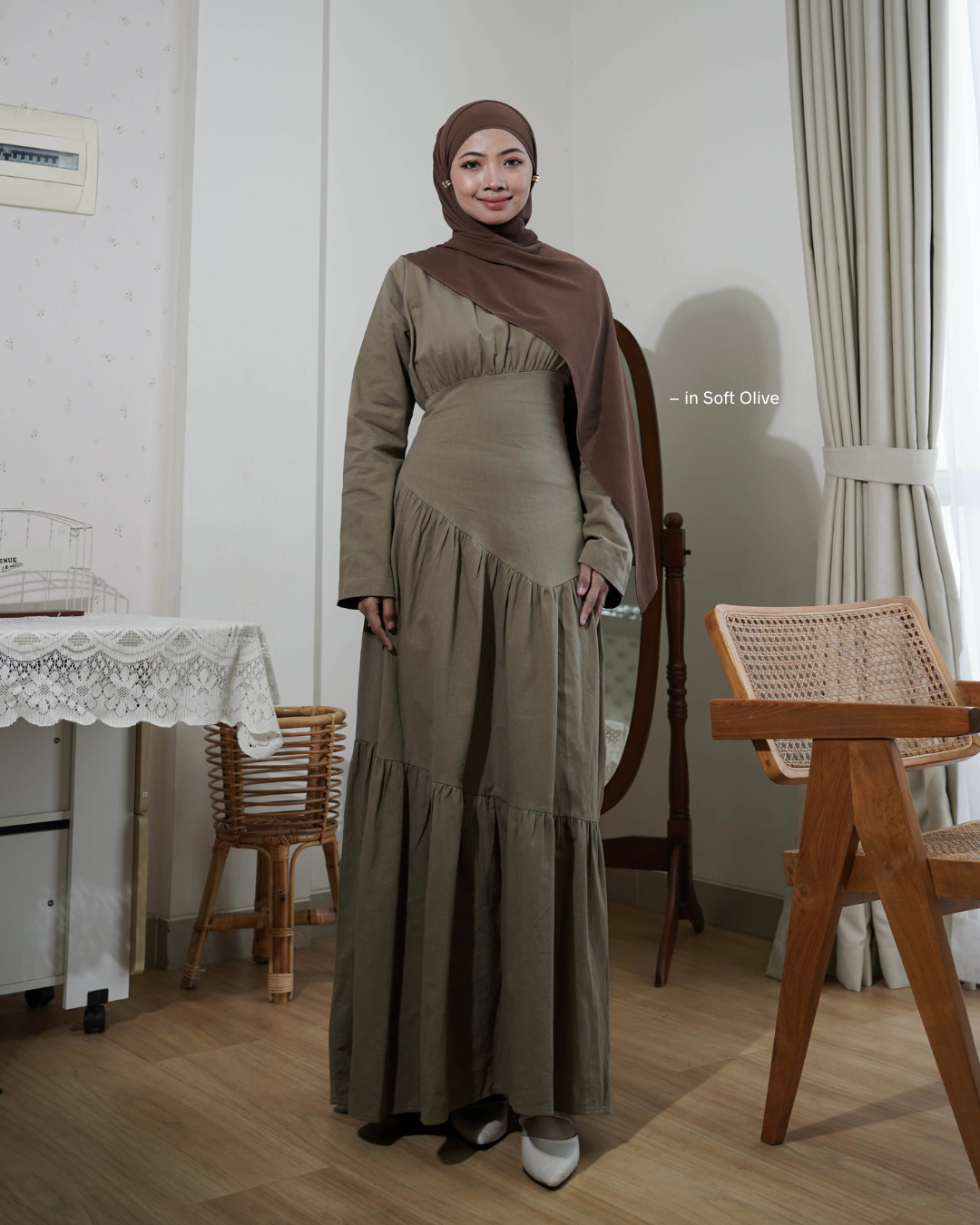 Evolvere - Rosella Dress Gamis Simple Kekinian Baju Lebaran Elegant