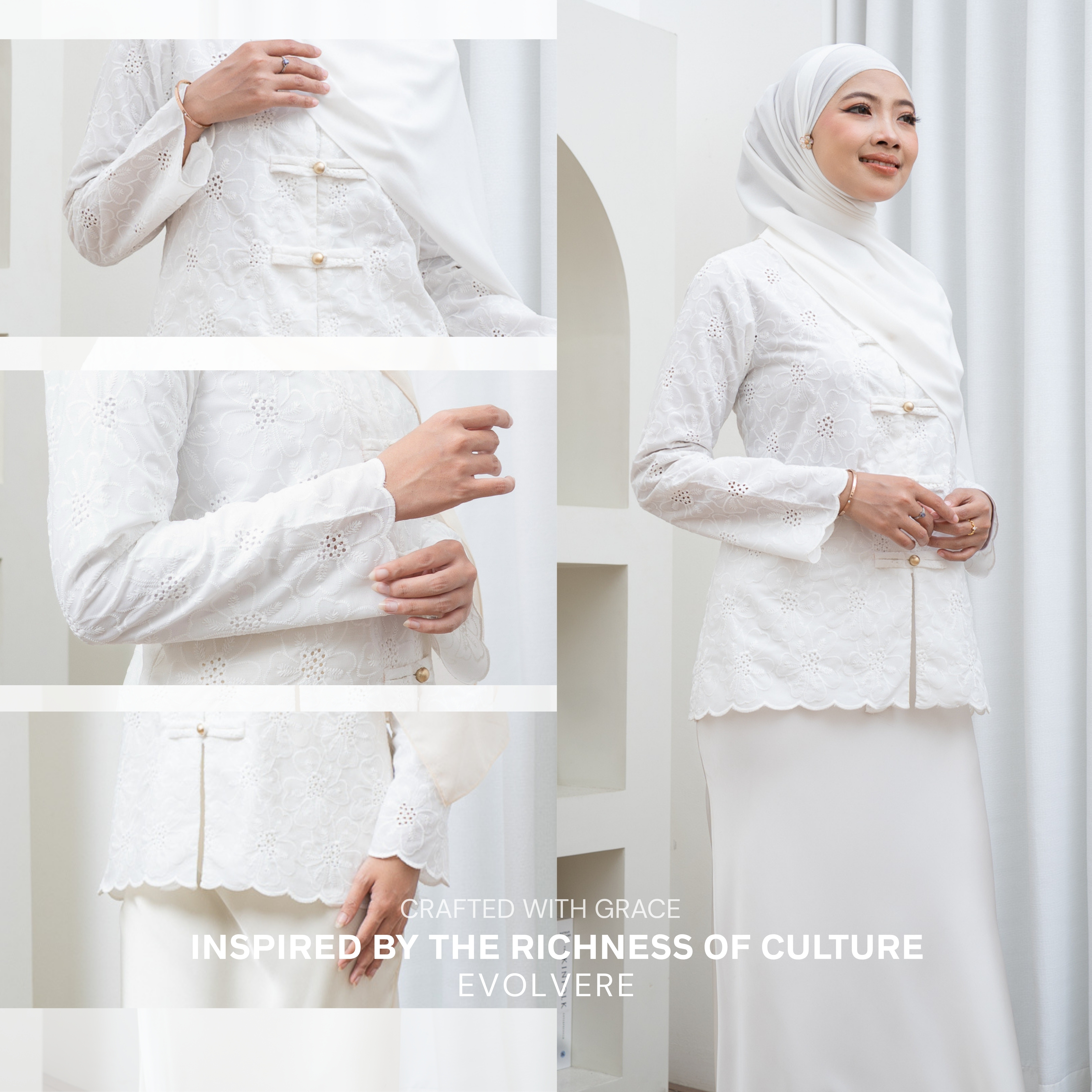 Evolvere - Luna Chongsam atasam Katbol katun bordir atasan Muslim Wanita