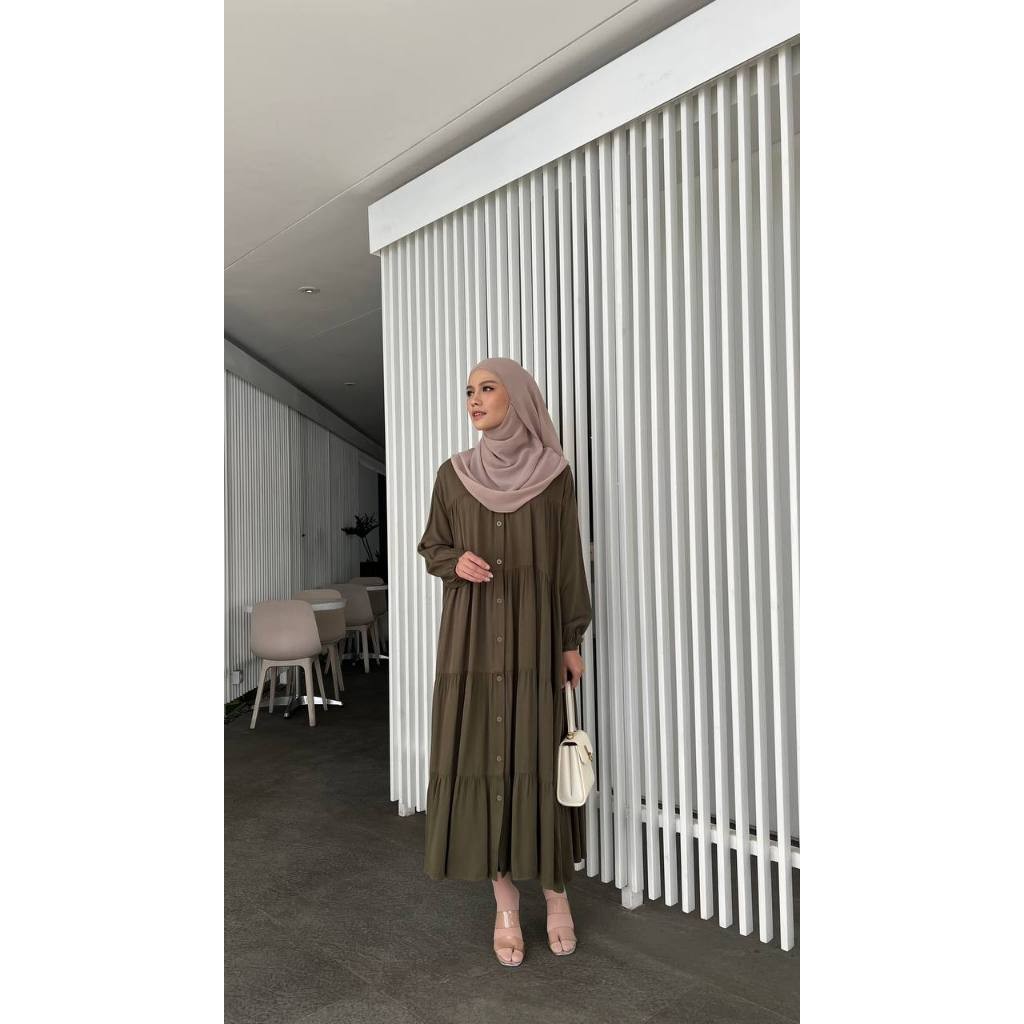 Miza Label - Saiqa Dress Rayon Fashion Muslim Gamis Wanita Polos Busui Friendly All Size