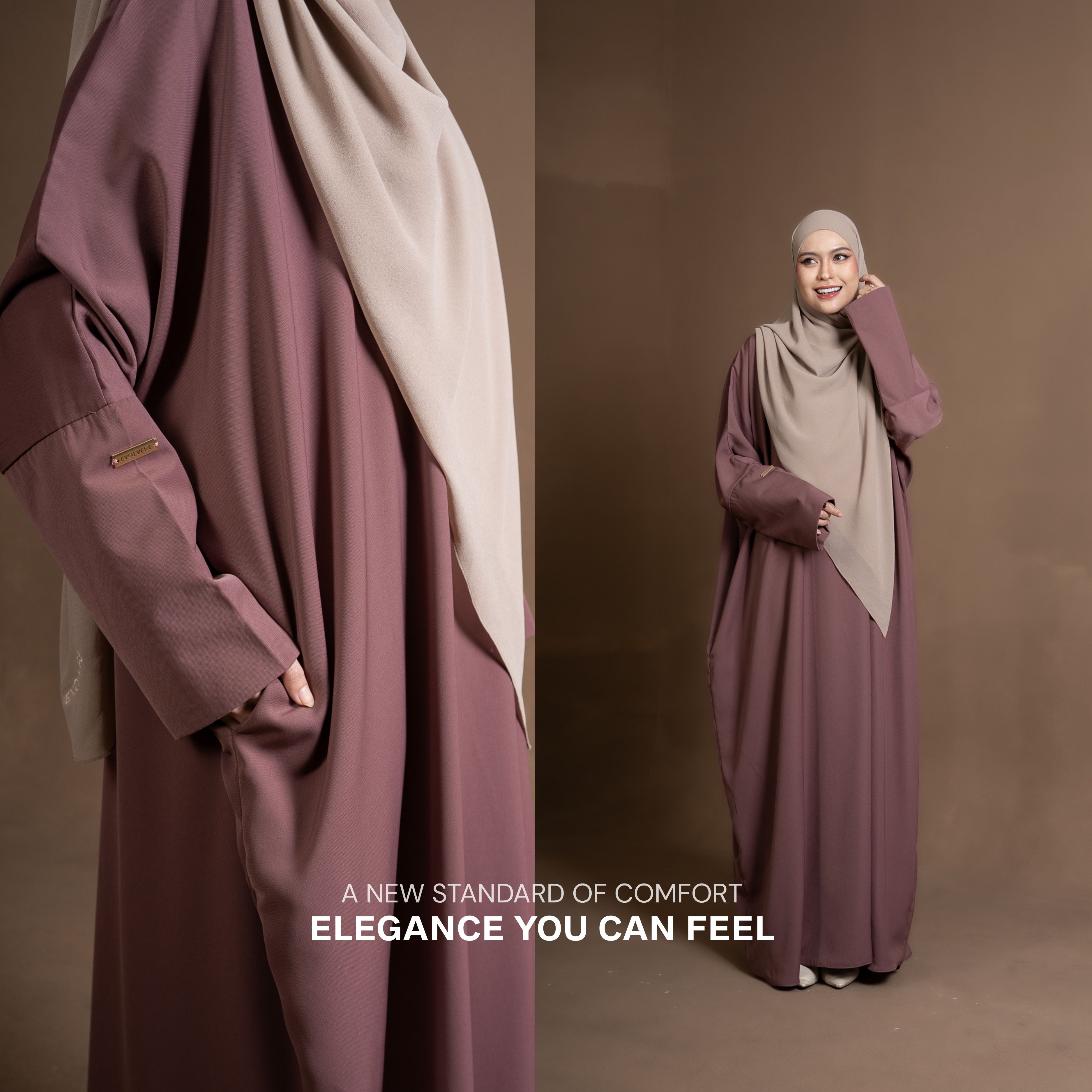 Evolvere-Safiya Abaya Basic Wanita Modest Timeliess Simple