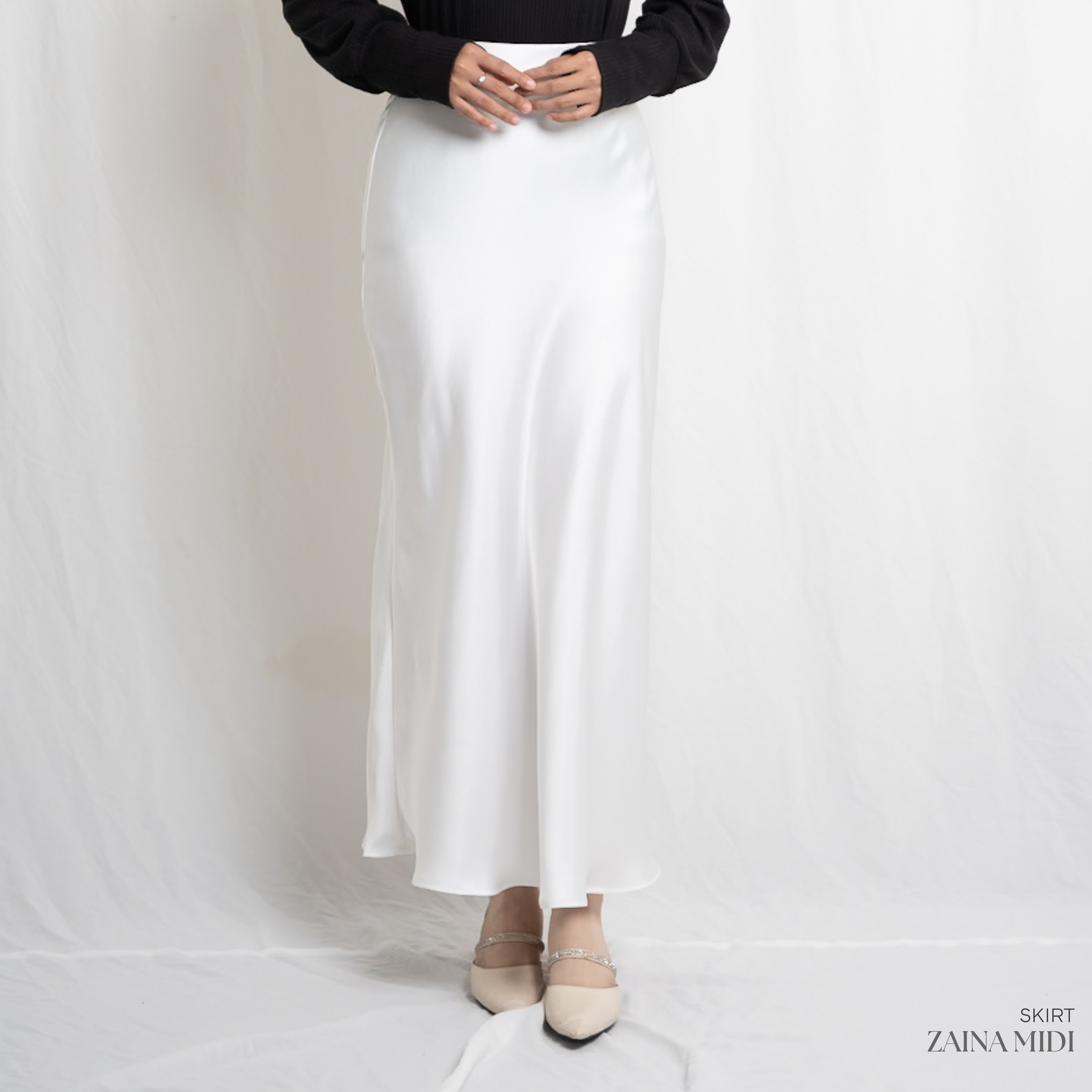 Evolvere - Zaina Midi Skirt Rok Silk Model Mermaid