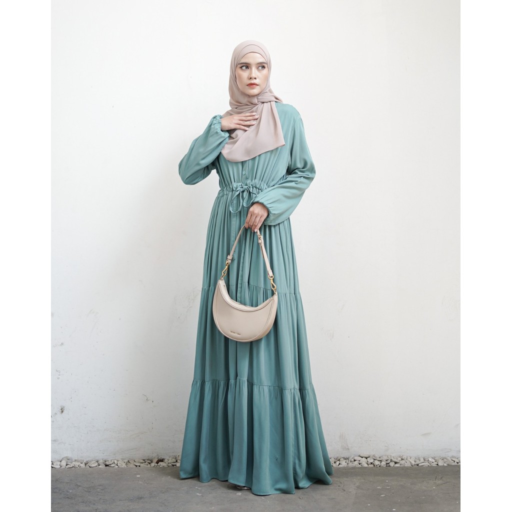 Miza Label - Haifa Dress Rayon Fashion Muslim Gamis Wanita Polos Busui Friendly All Size