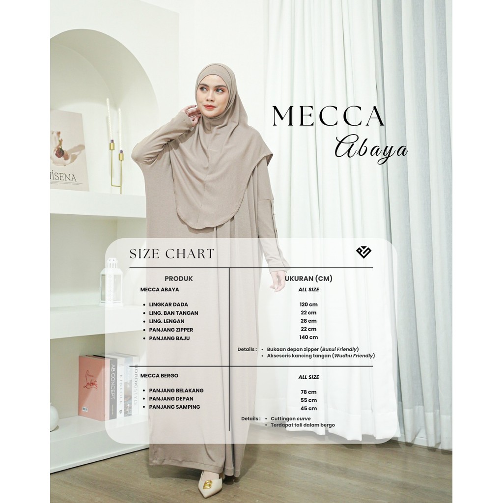 Evolvere - Mecca Set Abaya dan Bergo Muslim Rib Knit