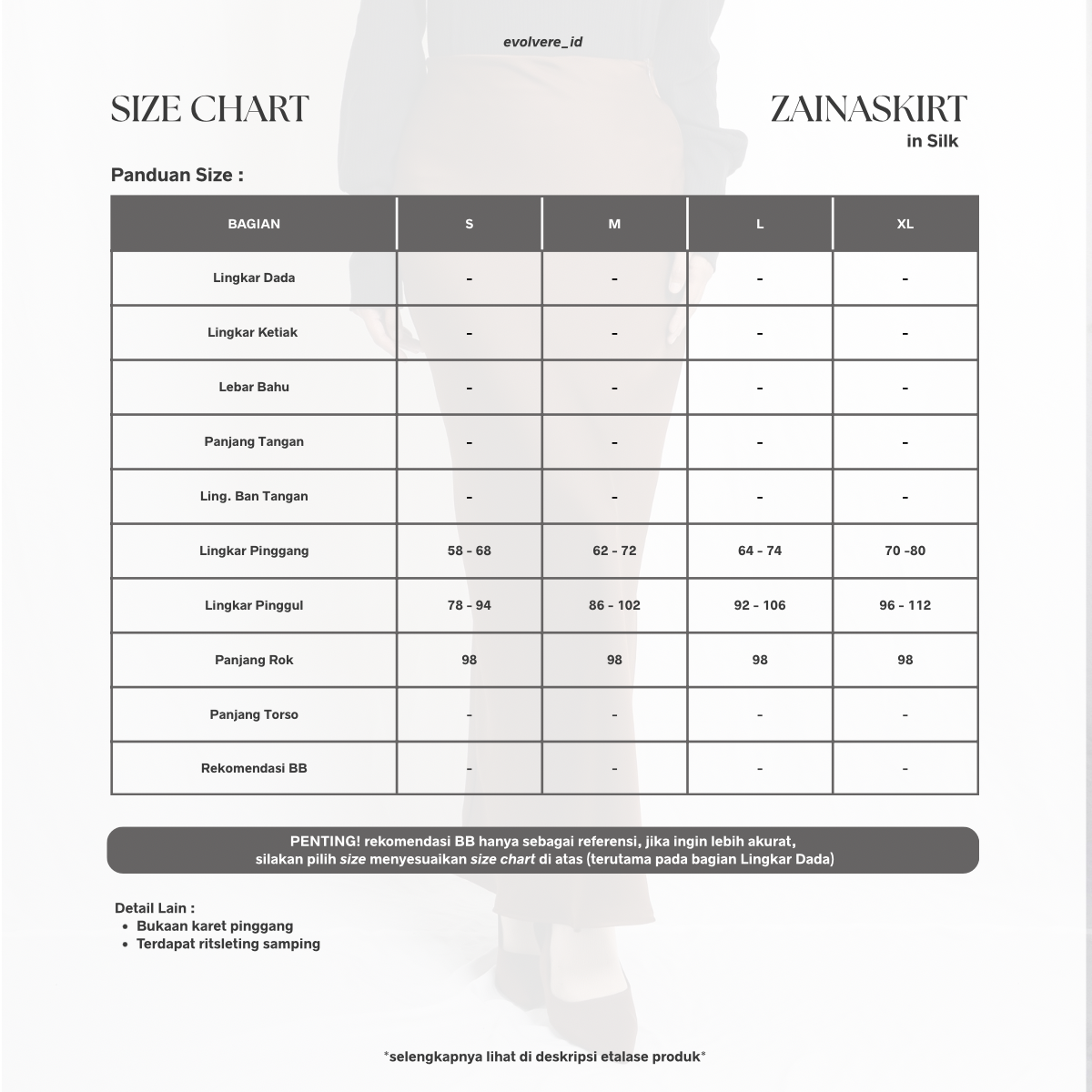 Evolvere - Rumi Rok/ROK SAJA/BAWAHAN SAJA/Rok Kebaya Modern Premium Bawahan Muslim Wanita
