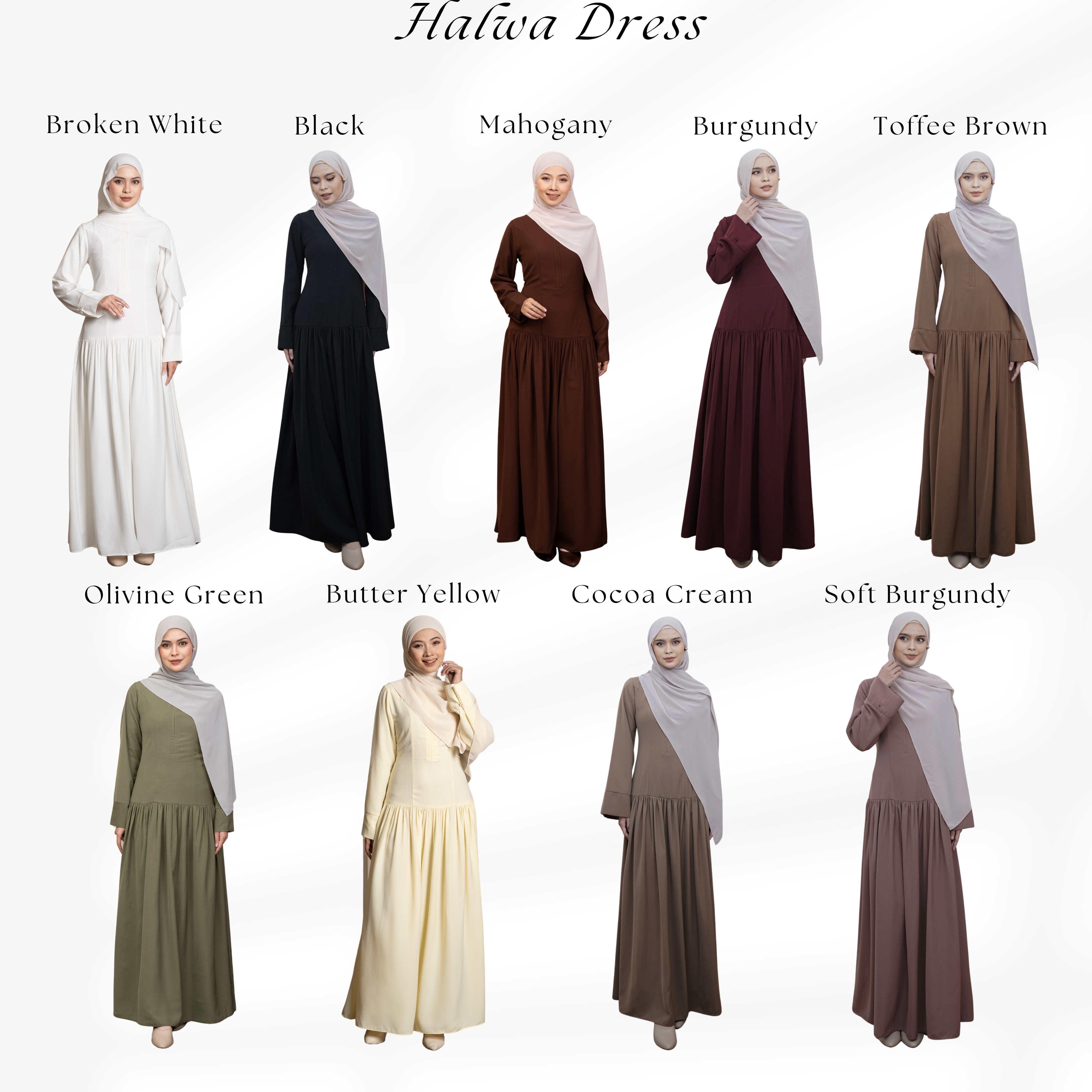 Evolvere - Halwa Dress Gamis Muslim Simple Elegant