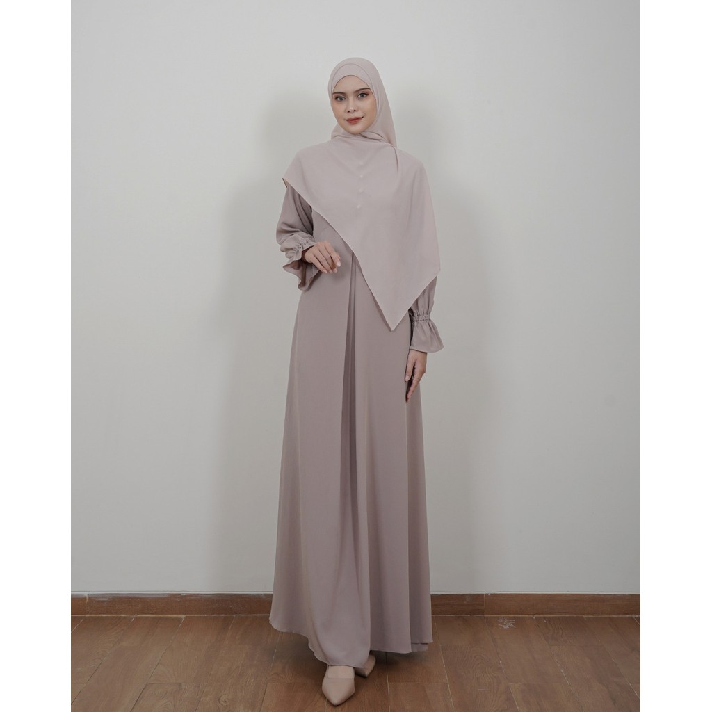 Evolvere - Airin Dress Shine Lux Fashion Gamis Muslim Wanita Busui Friendly (A)