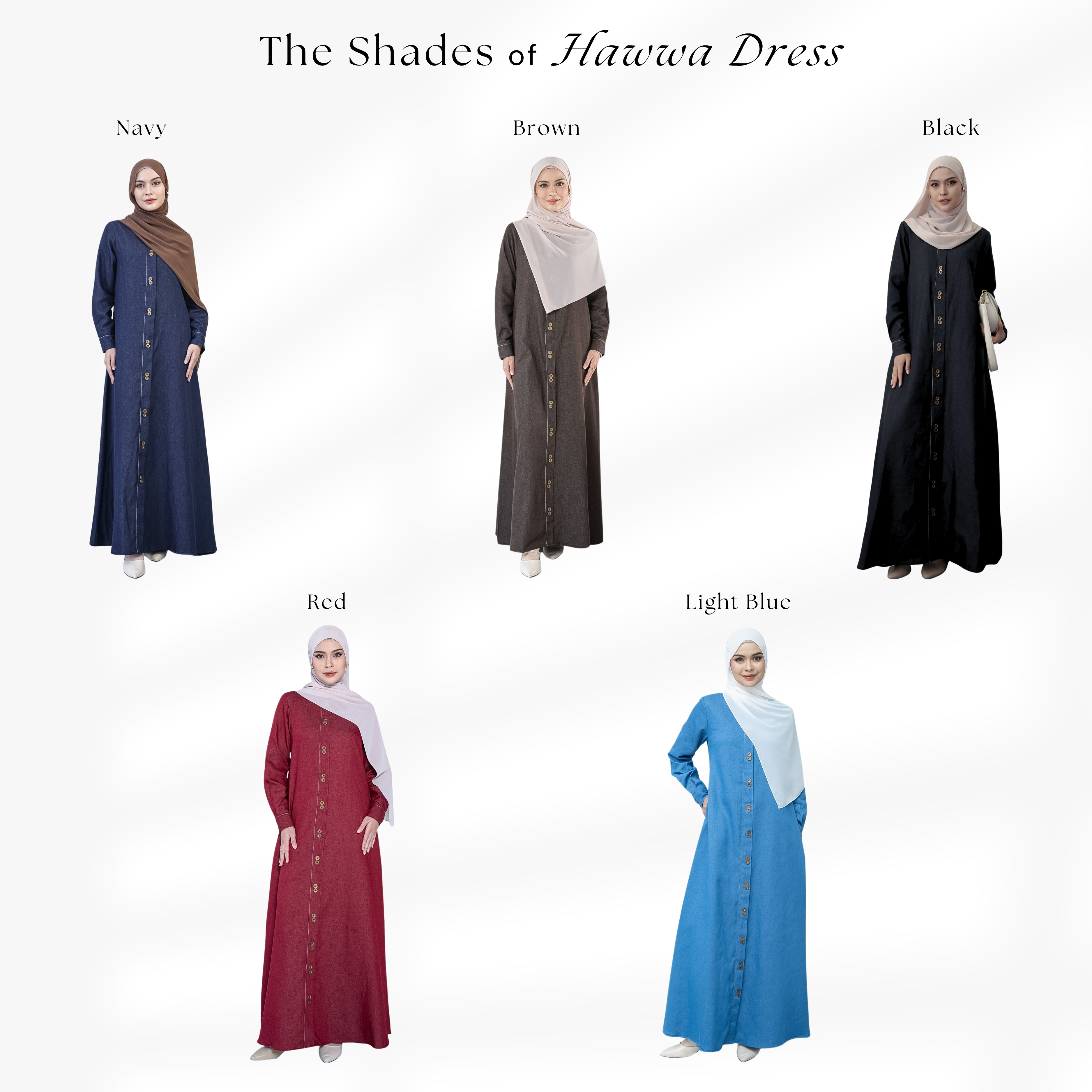 Evolvere - Hawwa Denim Dress Gamis Muslim Kekinikinian