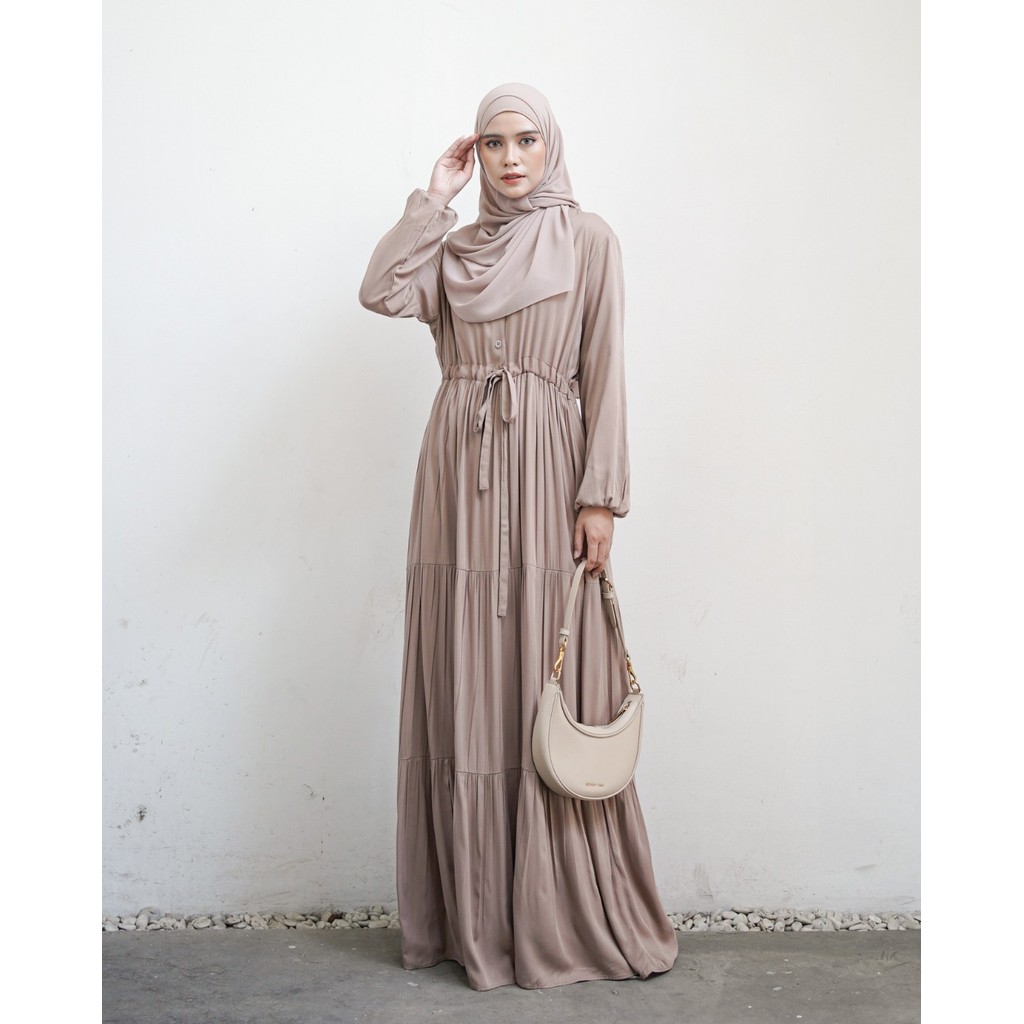 Miza Label - Haifa Dress Rayon Fashion Muslim Gamis Wanita Polos Busui Friendly All Size