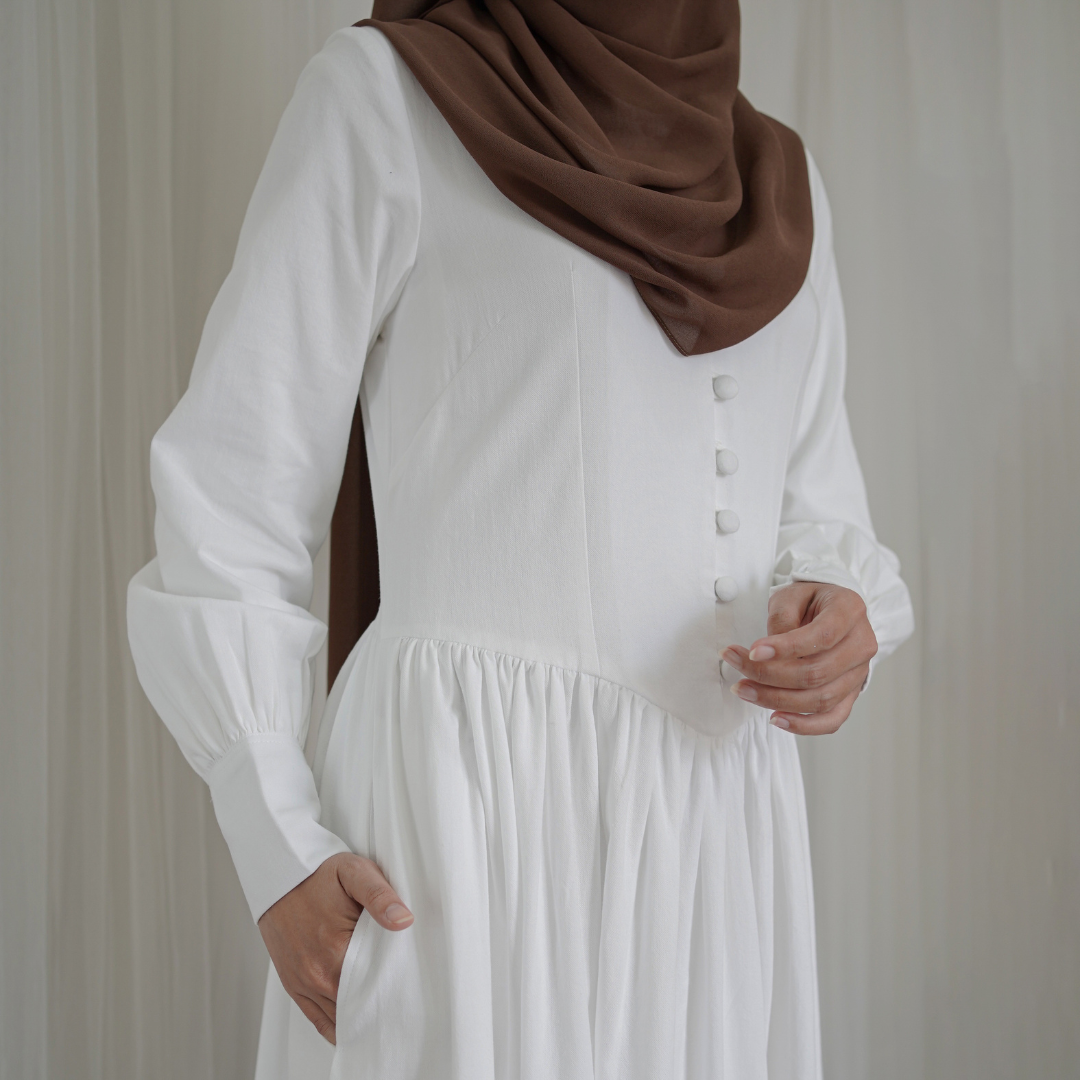 Evolvere - Hazel New Looks Dress Princess Gamis Muslim Casual Linen Premium