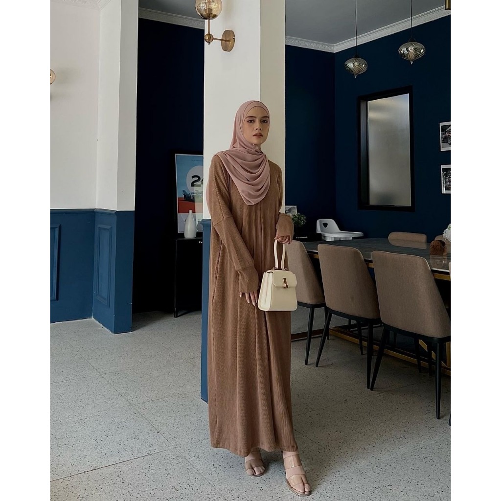 Maheera Knit Dress Pakaian Muslim Wanita Abaya