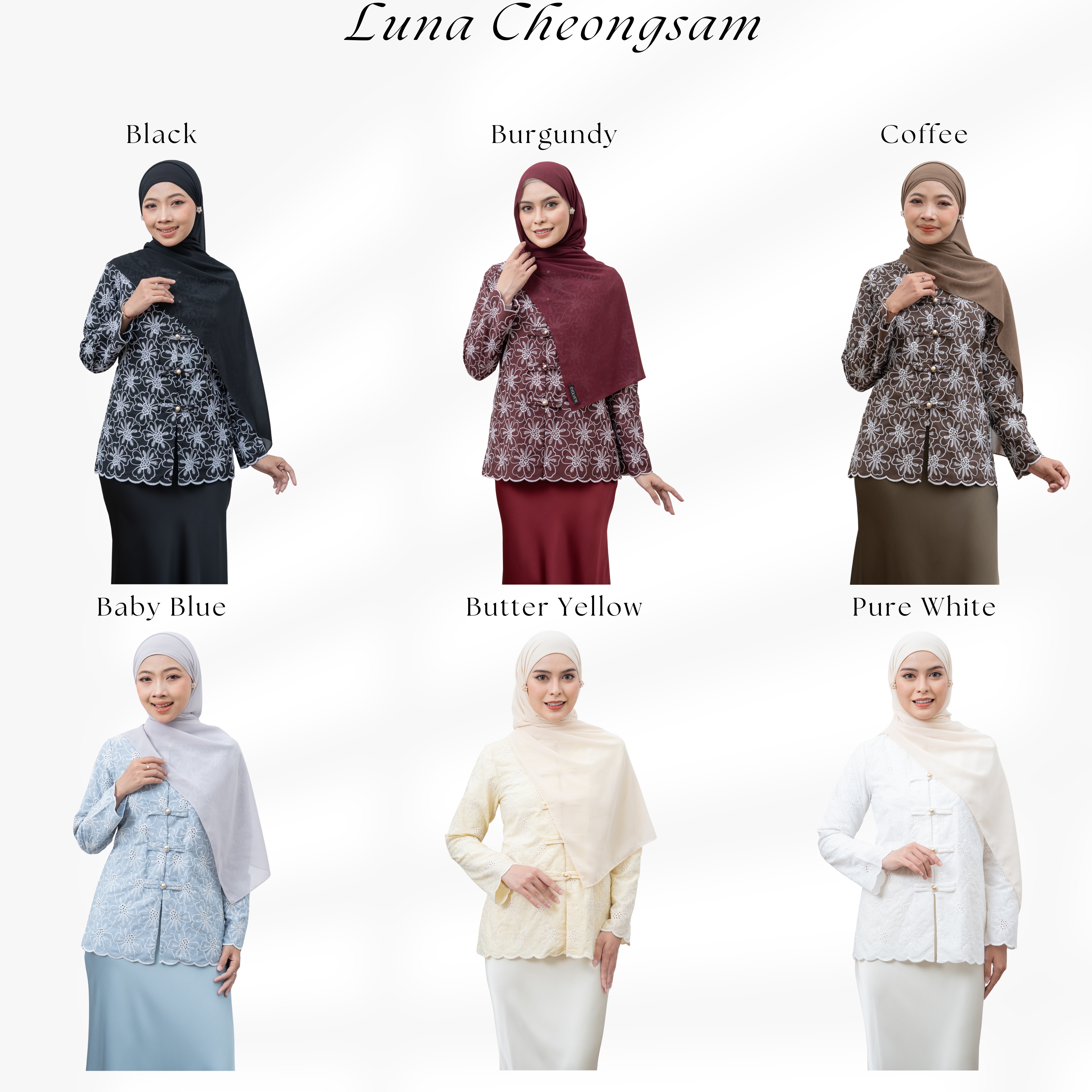 Evolvere - Luna Chongsam atasam Katbol katun bordir atasan Muslim Wanita