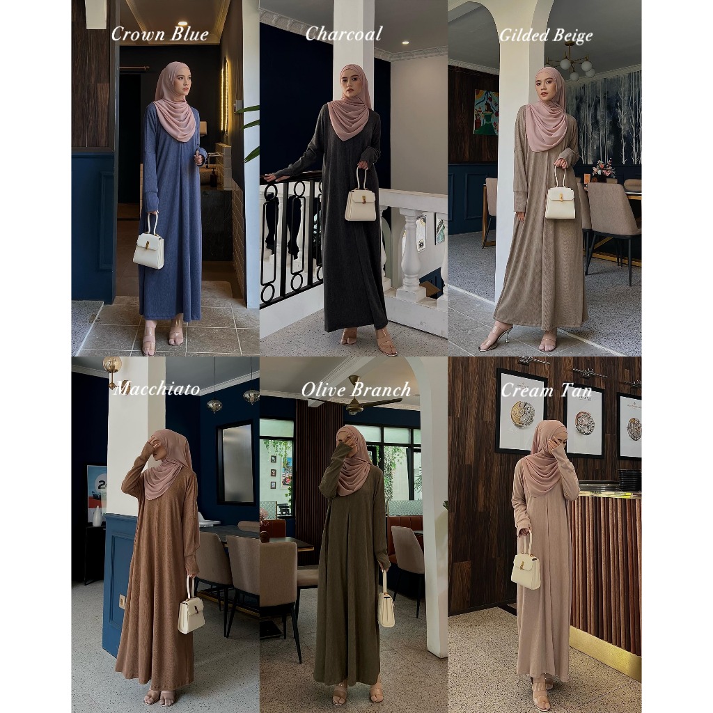 Maheera Knit Dress Pakaian Muslim Wanita Abaya