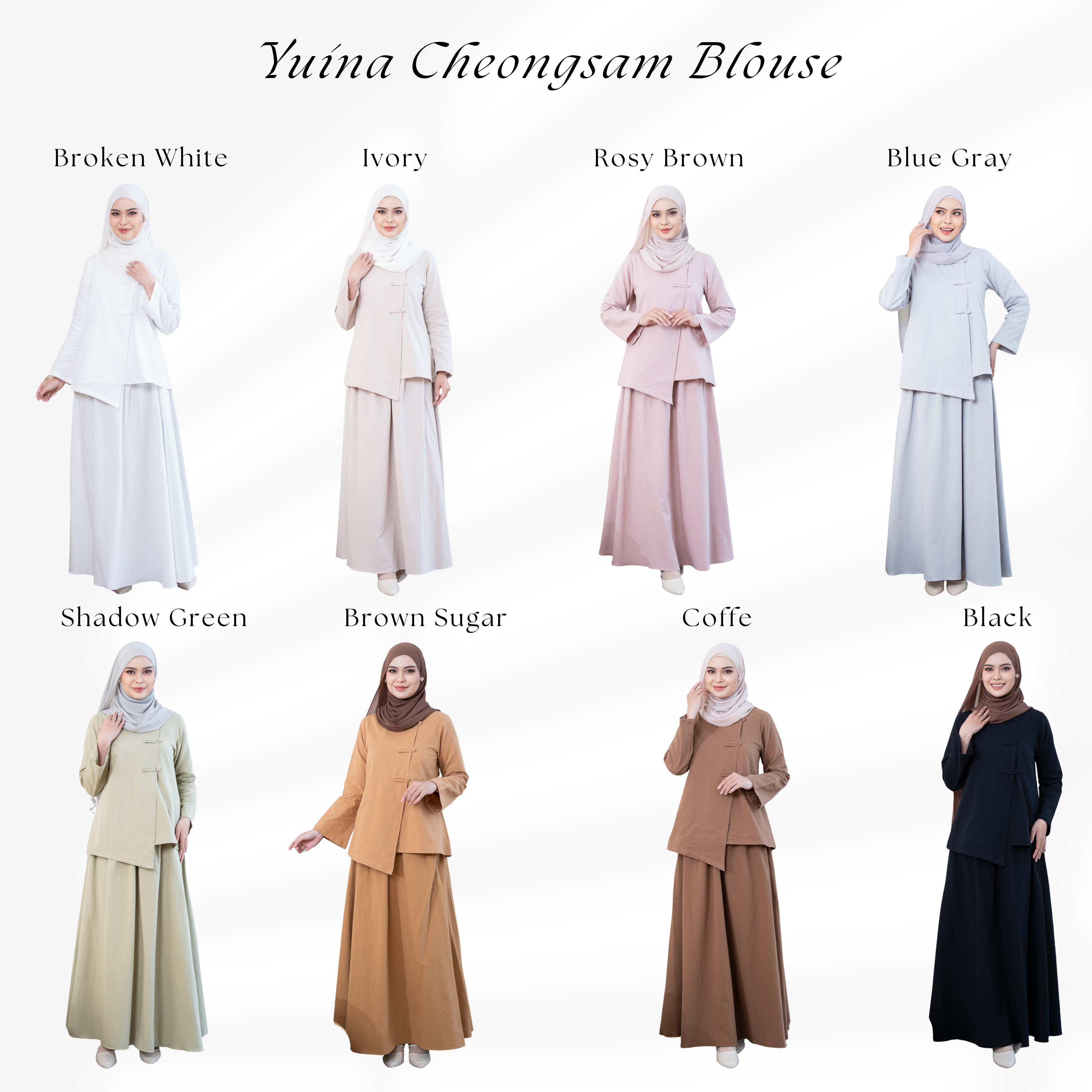 Evolvere - Yuina Blouse Top Cheongsam Linen Premium ( Atasan Saja )