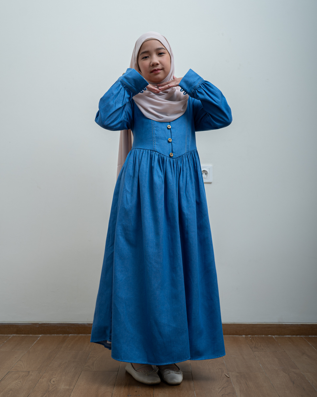 Evolvere - Hazel Kids Denim Dress Anak Perempuan Untuk Lebaran