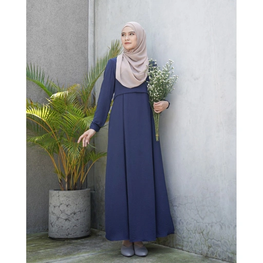 Image of Miza -  Alara Dress Crinkle Premium Gamis Wanita Simple