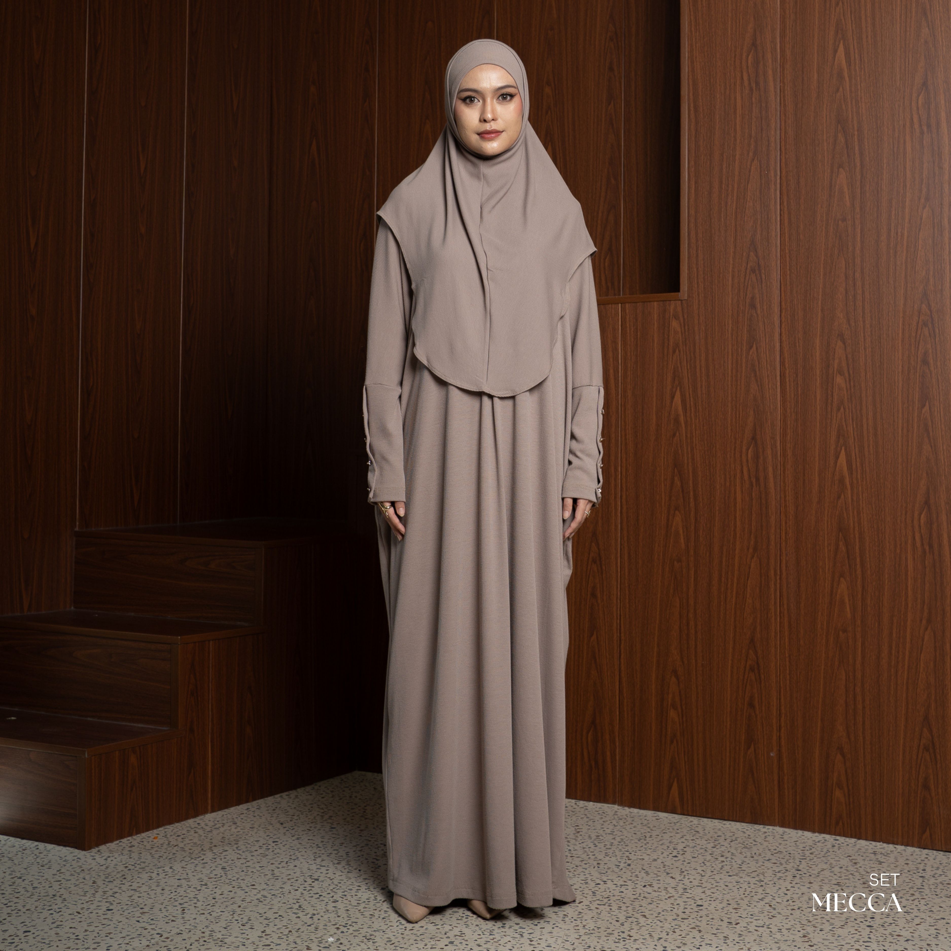 Evolvere - Mecca Abaya Set Dengan Bergo Daily Abaya Muslim NEW