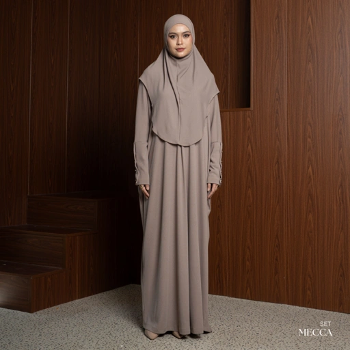 Evolvere - Mecca Abaya Set Dengan Bergo Daily Abaya Muslim NEW