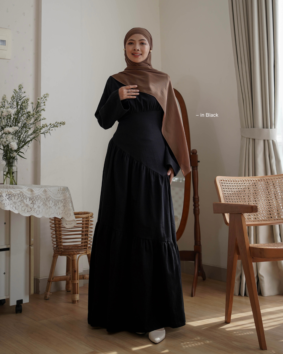 Evolvere - Rosella Dress Gamis Simple Kekinian Baju Lebaran Elegant