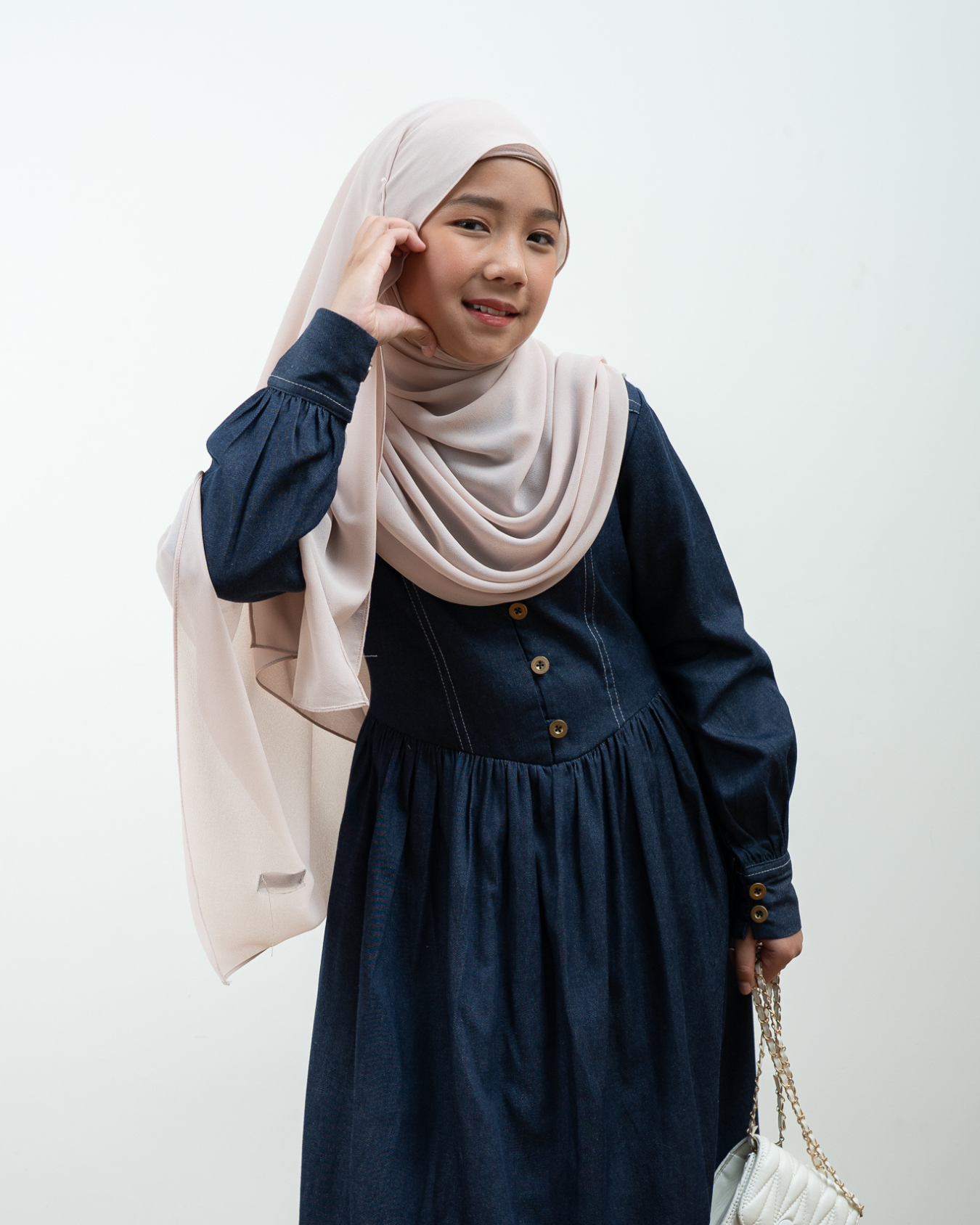 Evolvere - Hazel Kids Denim Dress Anak Perempuan Untuk Lebaran