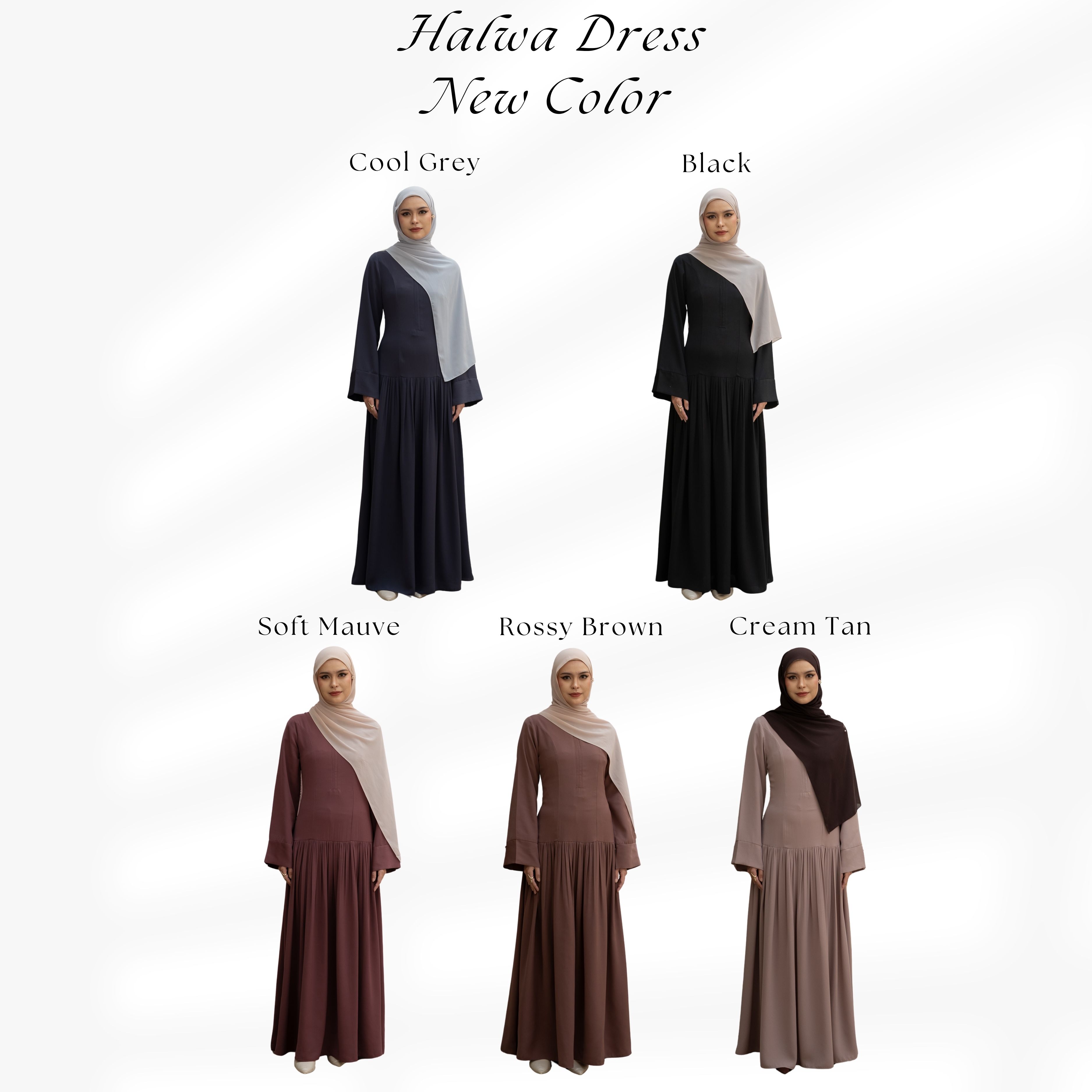 Evolvere - Halwa Dress Gamis Muslim Simple Elegant