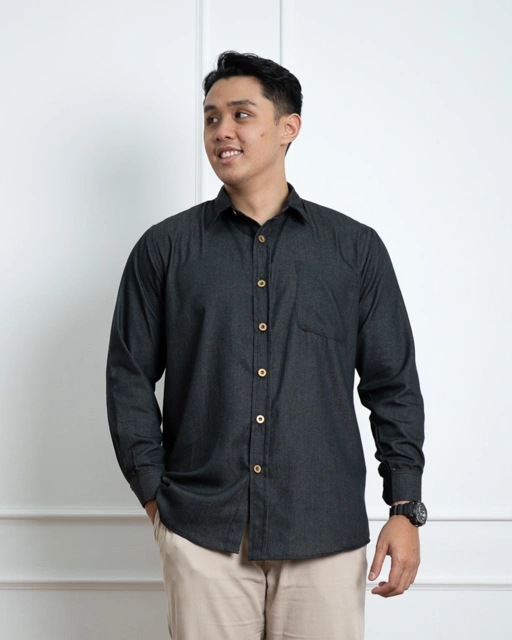 Image of Evolvere - DHARMA Shirt Kemeja Denim Dewasa Lengan Panjang