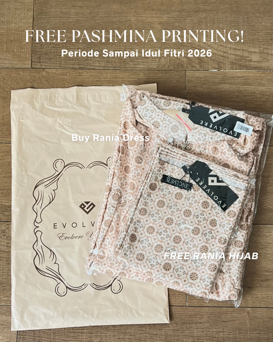 Evolvere - Rania Dress Motif Gamis Lebaran Friendly ( Dress Saja )